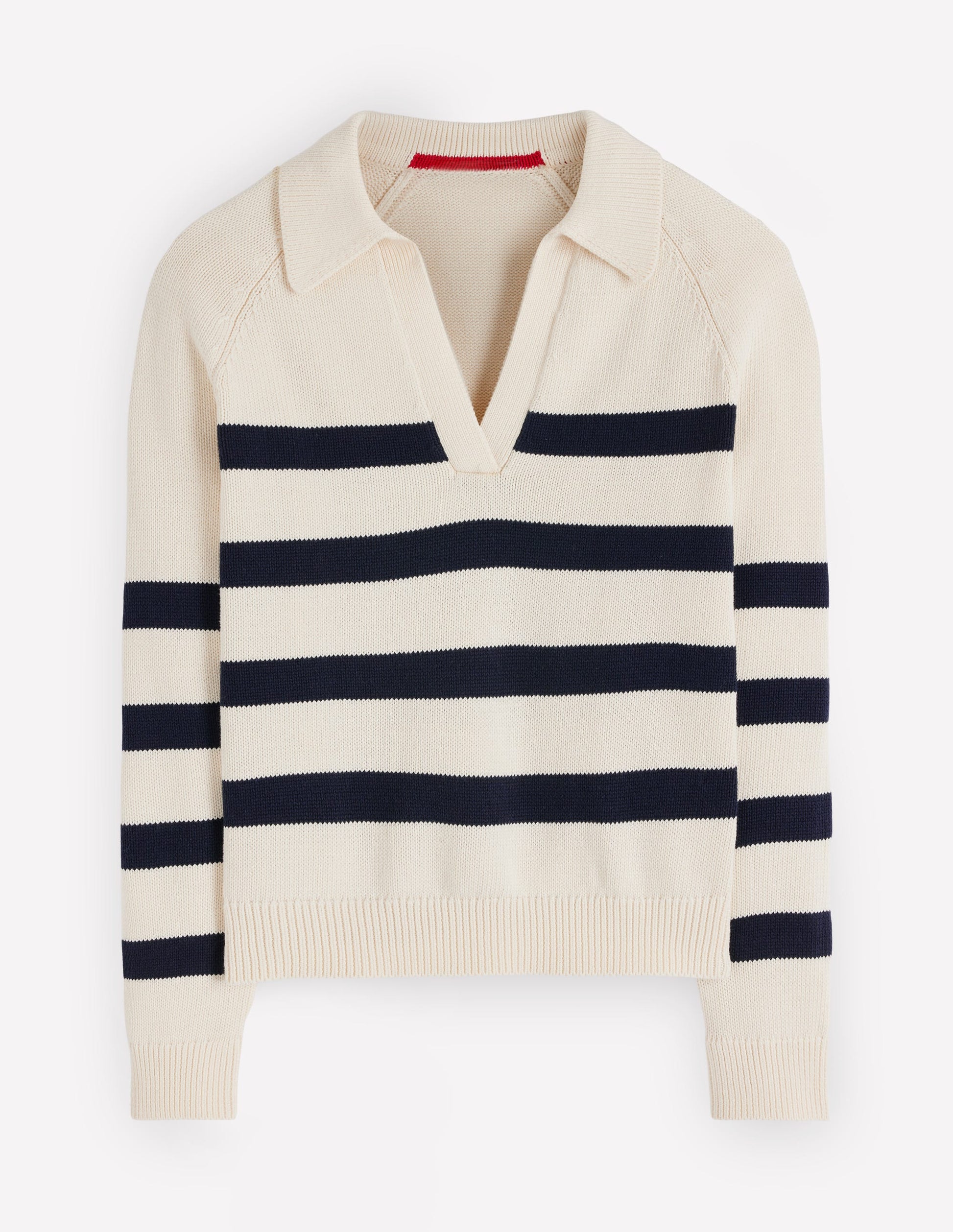 Lucy Cotton Henley Sweater-Ivory, Navy Stripe-6