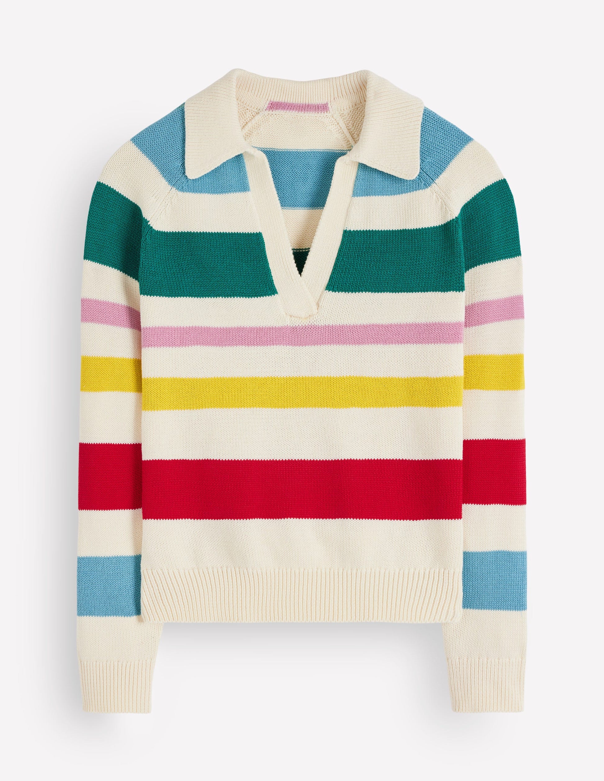 Lucy Cotton Henley Sweater-Multi Stripe-8