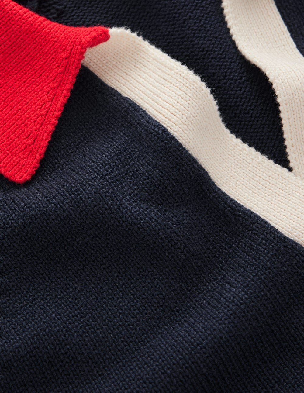 Lucy Cotton Henley Sweater-Navy Colourblock - Image 7