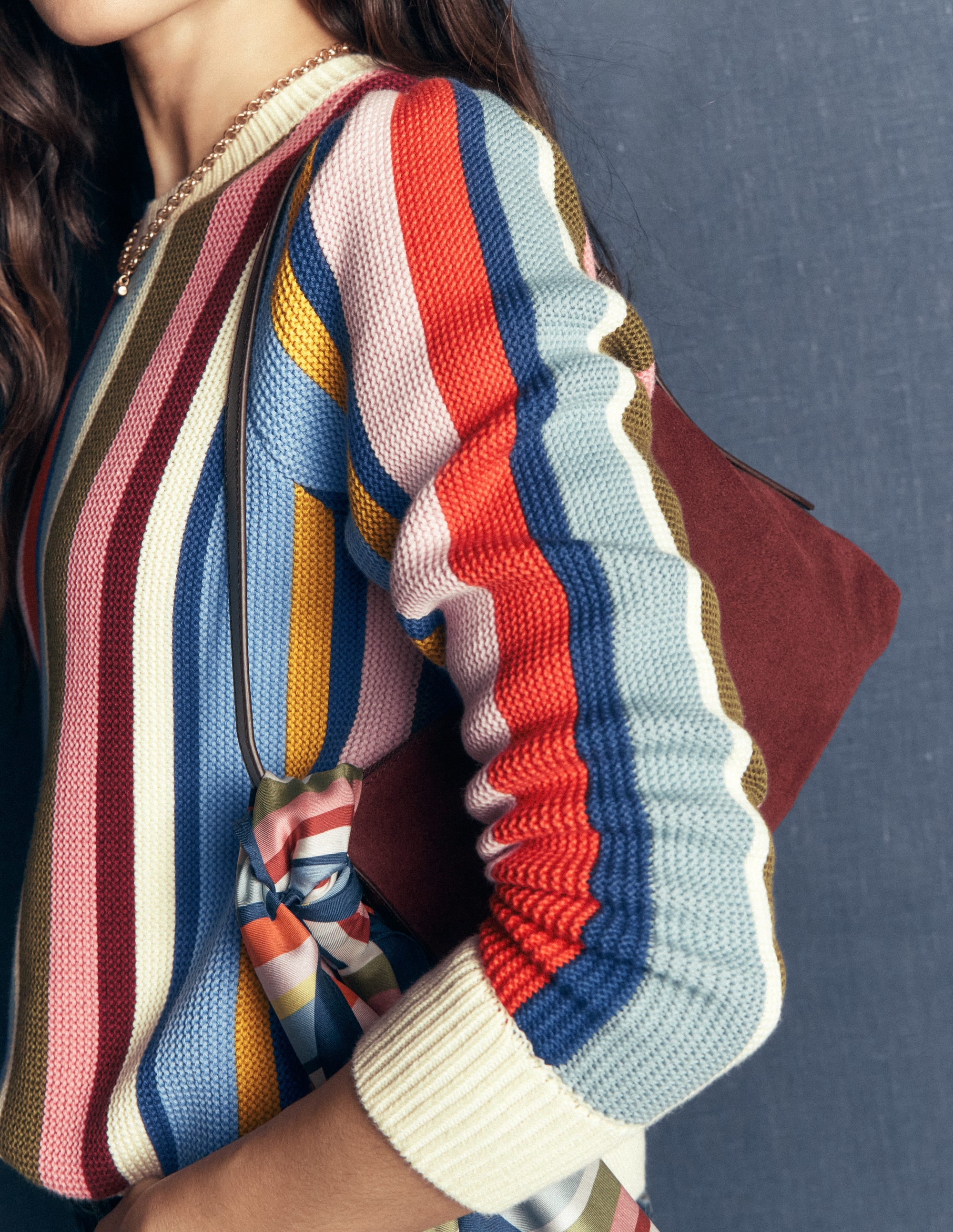 Textured Stitch Jumper-Multi Stripe - Image 3