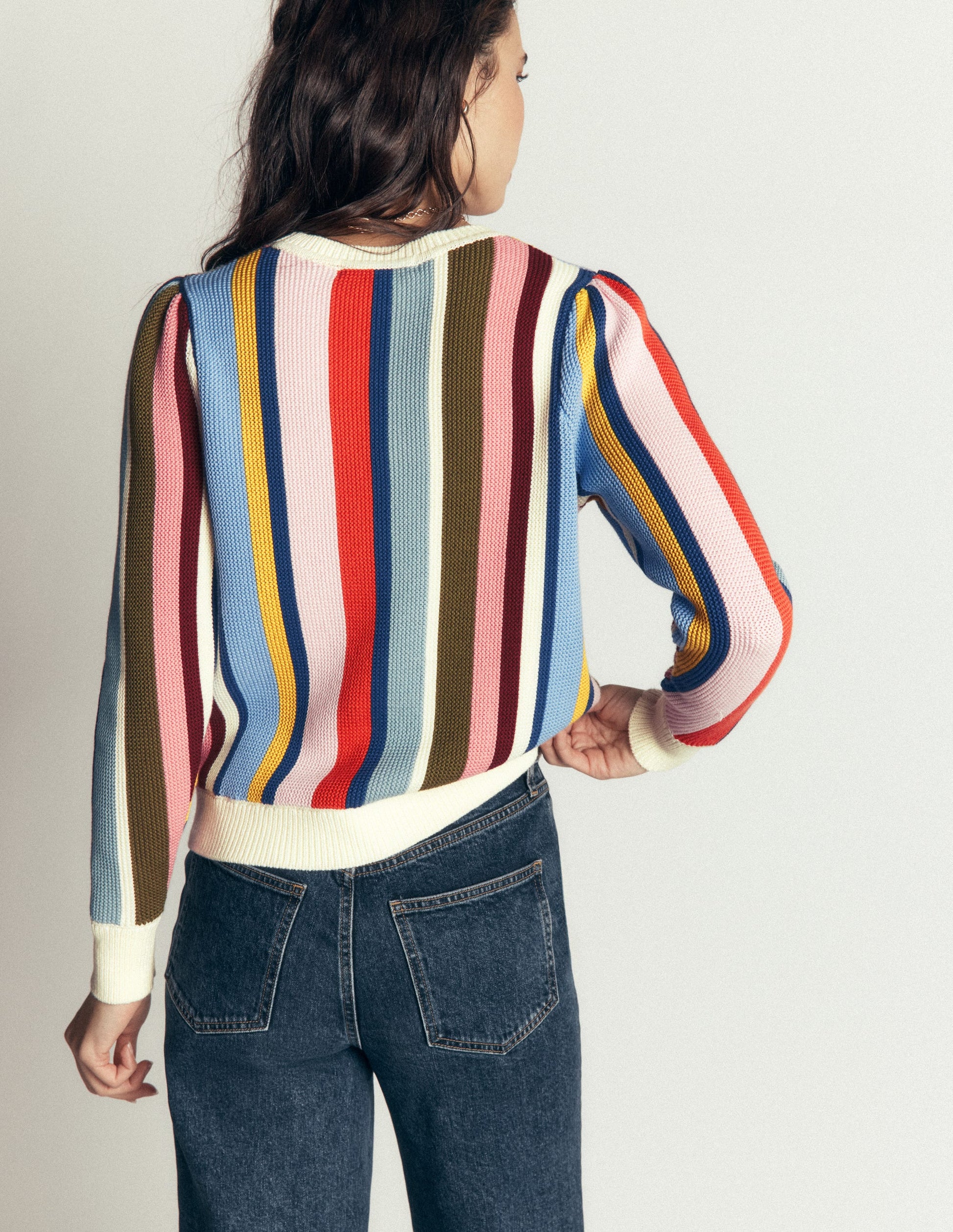 Textured Stitch Jumper-Multi Stripe-5