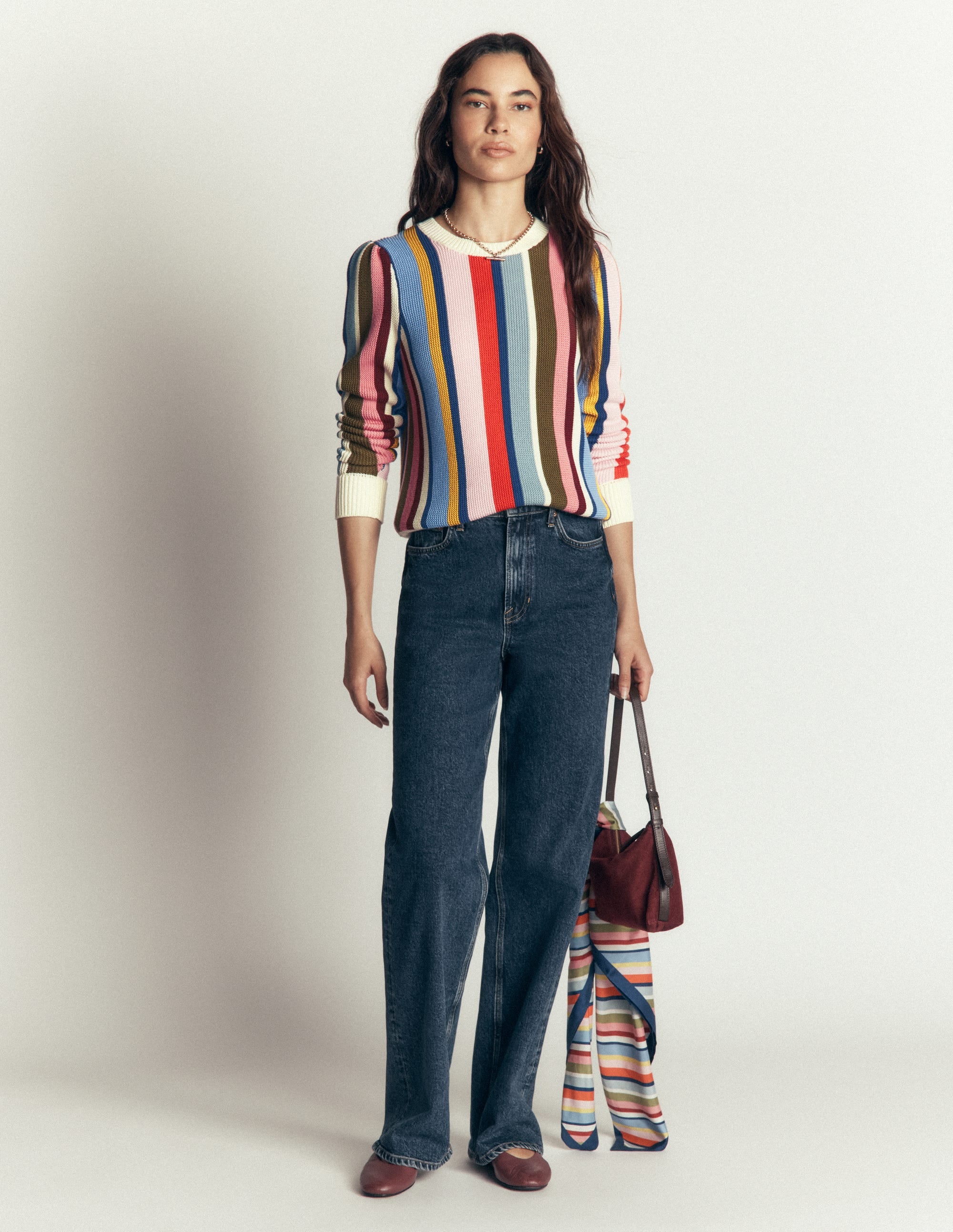 Textured Stitch Jumper-Multi Stripe - Image 5