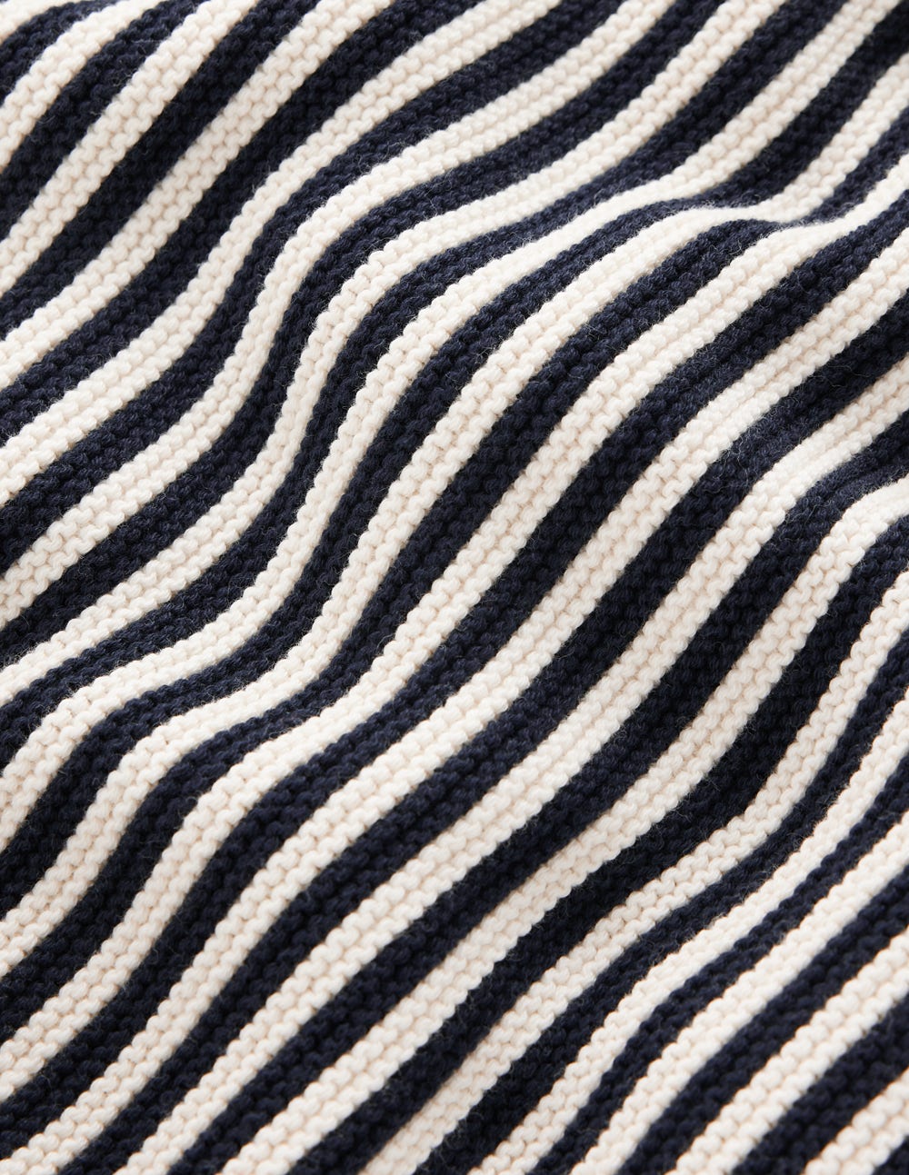 Textured Stitch Jumper-Navy, Ivory - Image 8