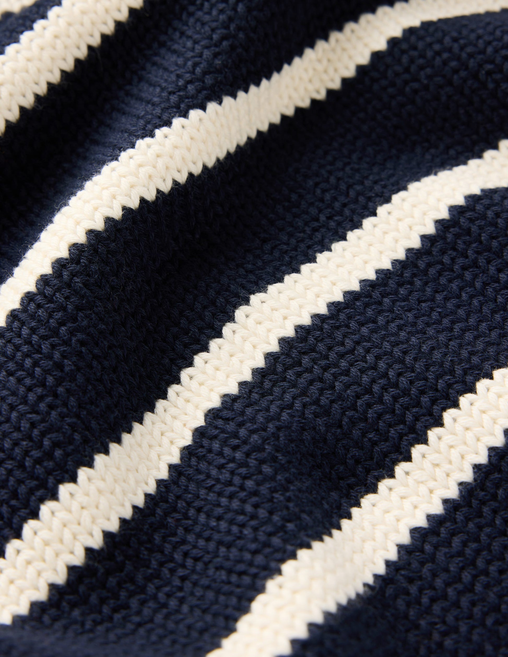 Lucy Cotton V-neck Sweater-Navy, Ivory-8