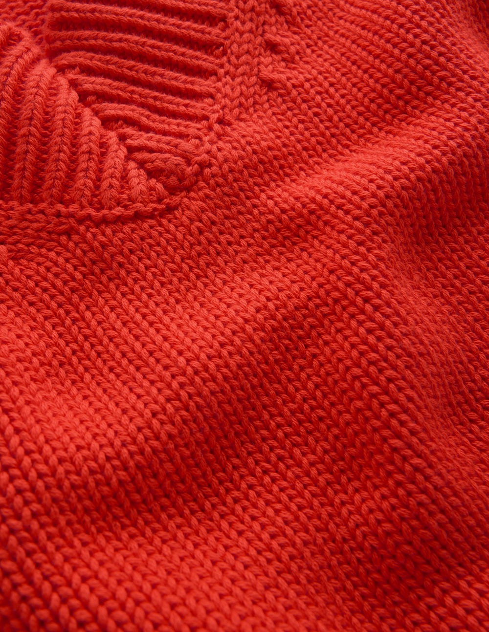 Lucy Cotton V-neck Sweater-Sunset Orange-8