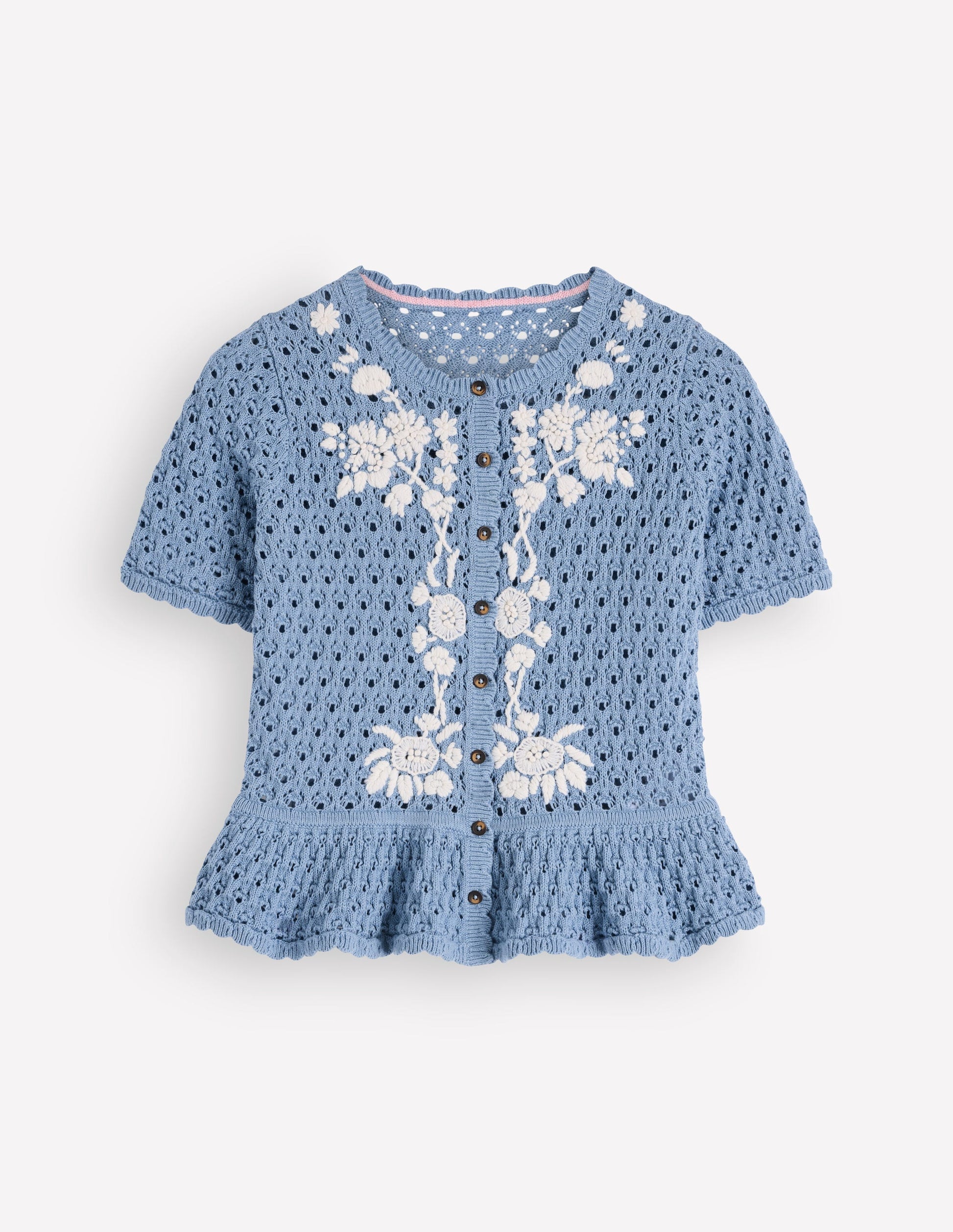 Embroidered Pointelle Cardigan-French Blue Embroidered-6