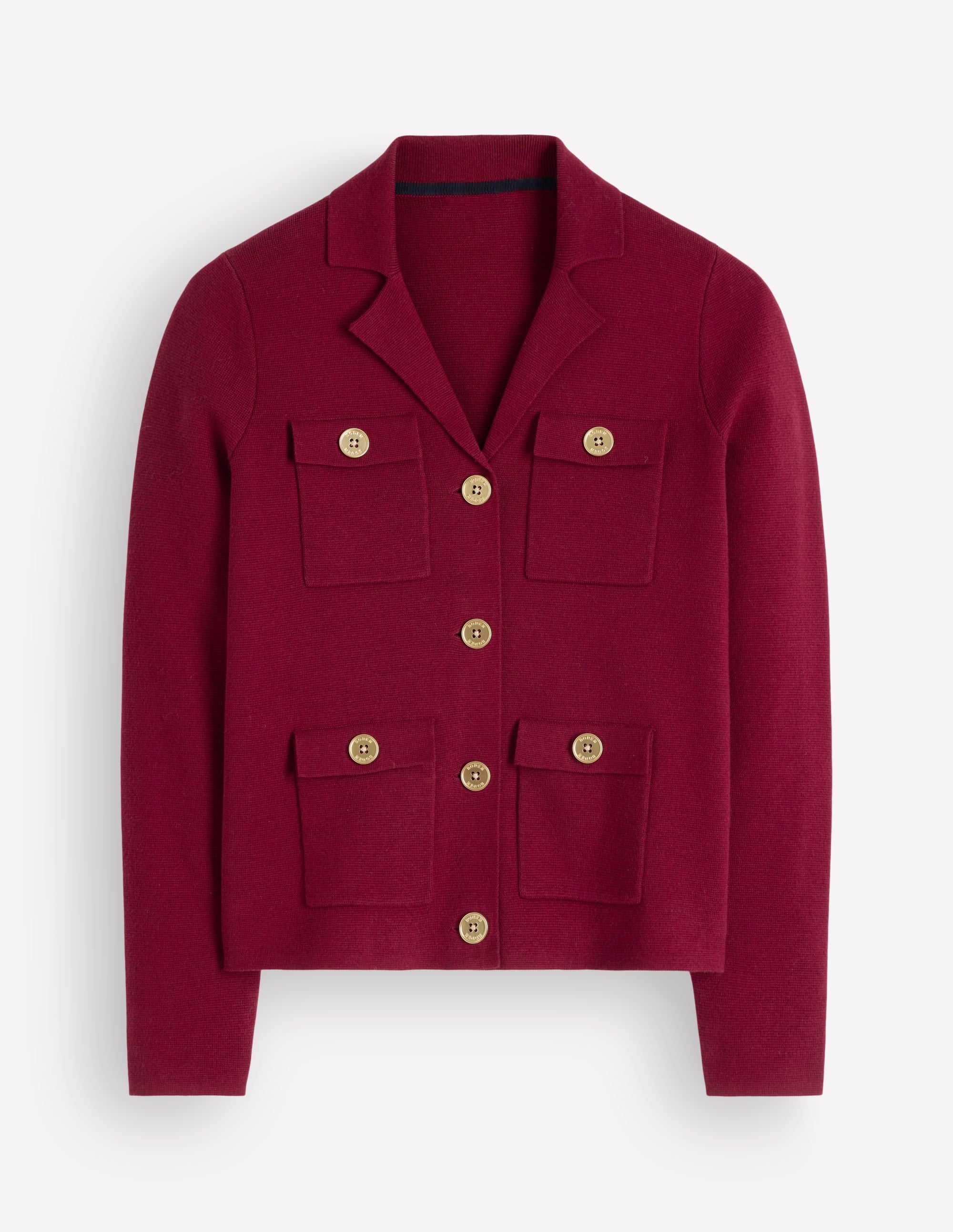 Phoebe Collared Knitted Jacket-Merlot - Image 5