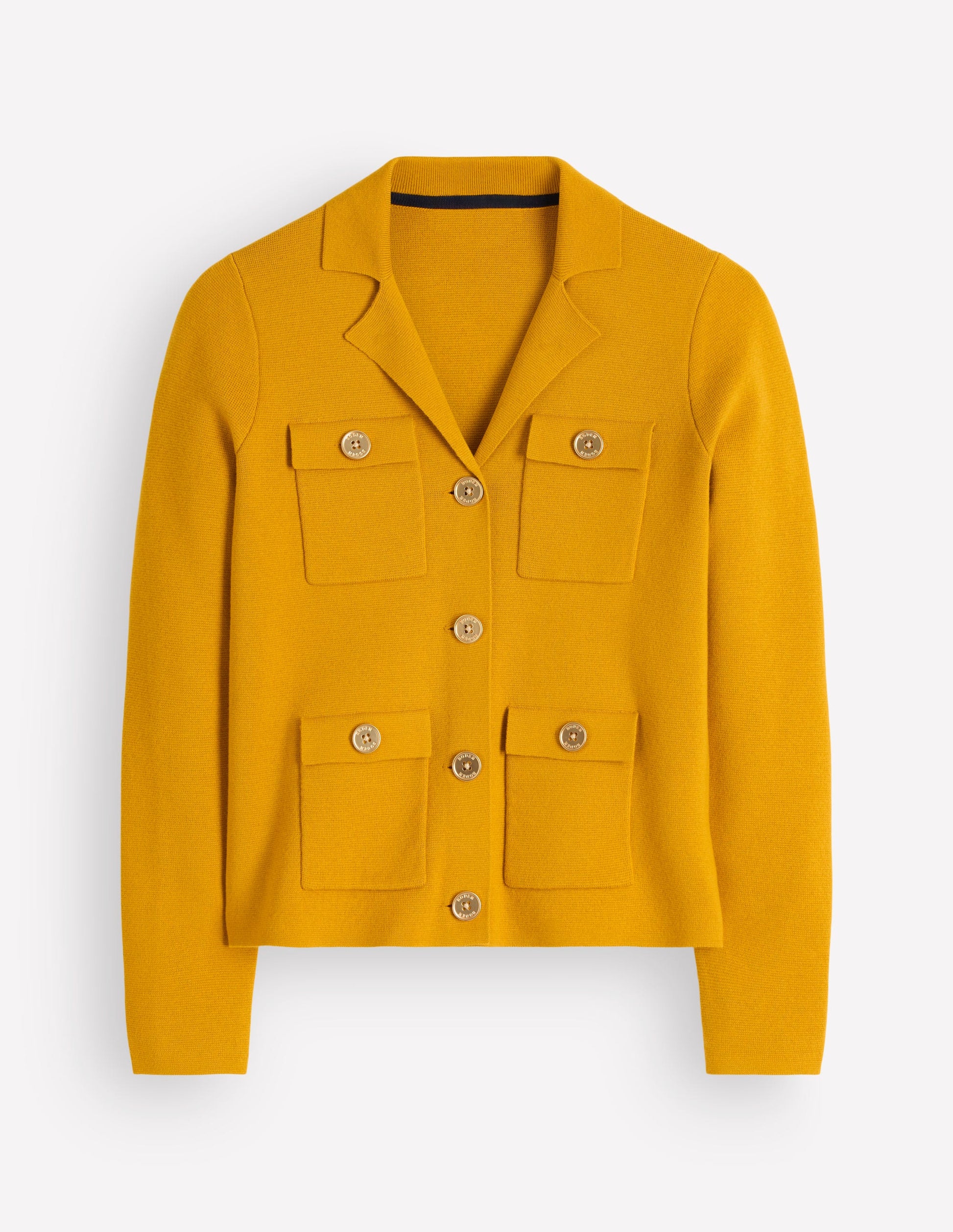 Phoebe Collared Knitted Jacket-Golden Rye-7