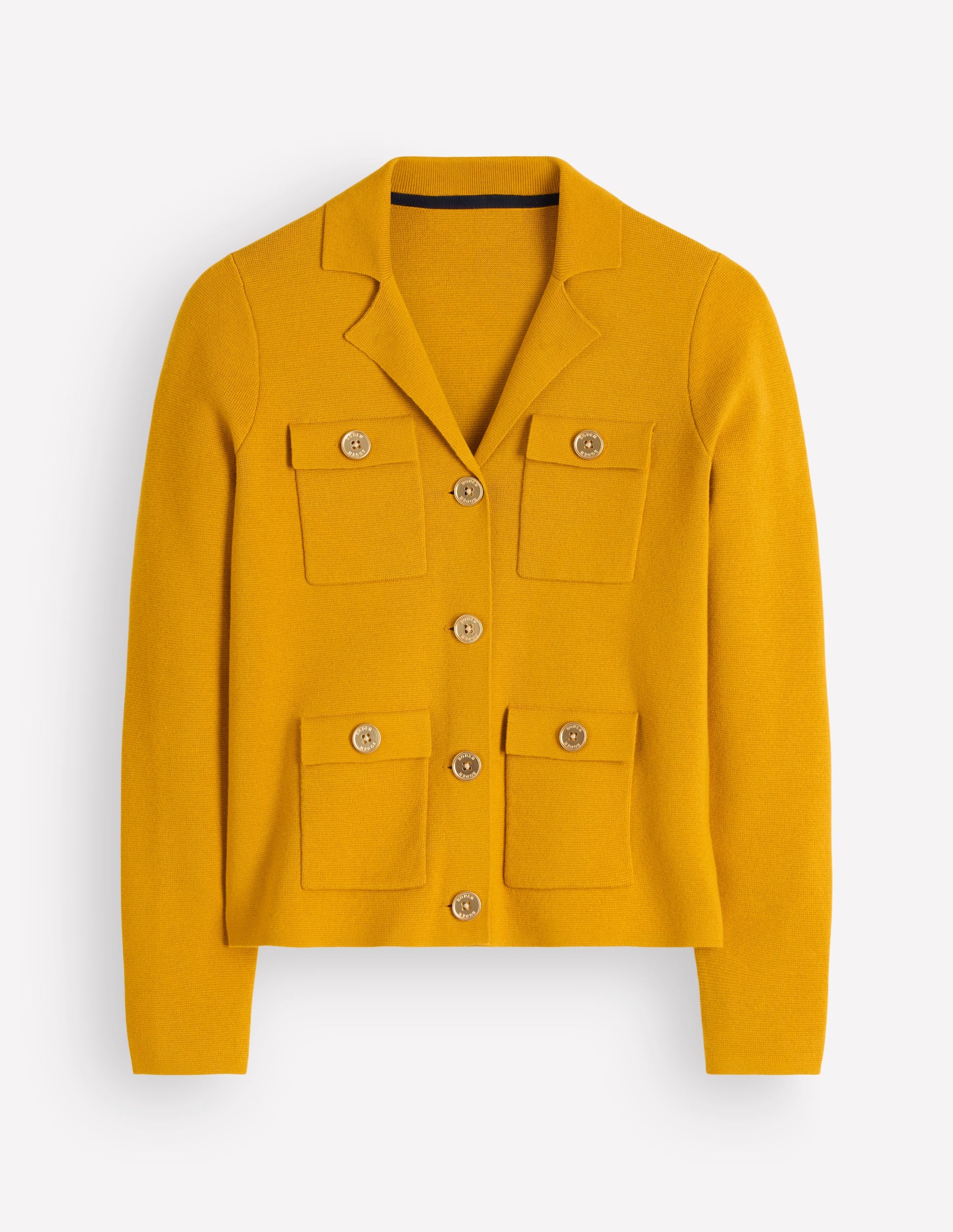 Phoebe Collared Knitted Jacket-Golden Rye - Image 6