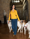 Phoebe Collared Knitted Jacket-Golden Rye