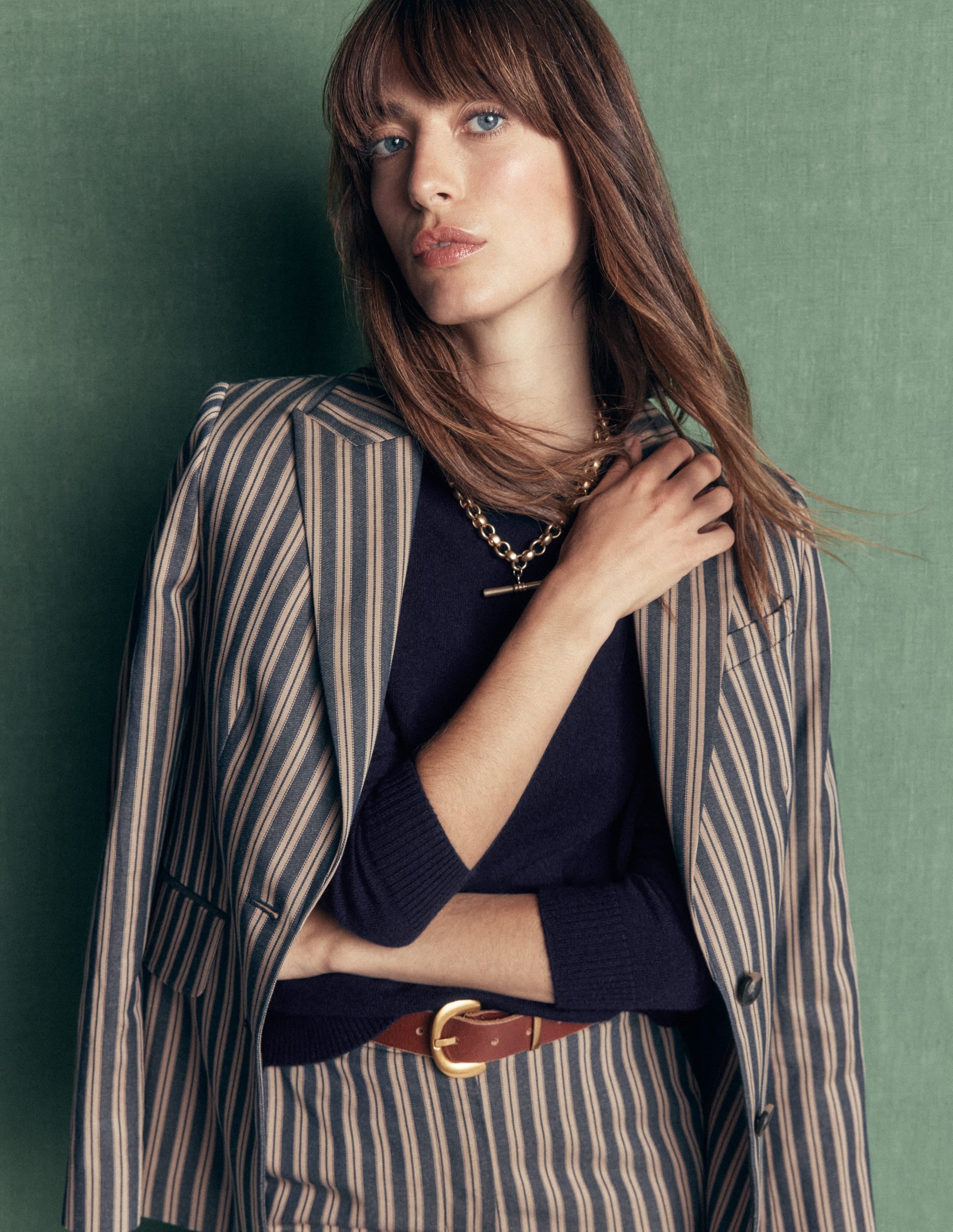Elsie Cashmere Crew Sweater-Navy - Image 1