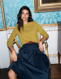 Elsie Cashmere Crew Sweater-Spiced Yellow