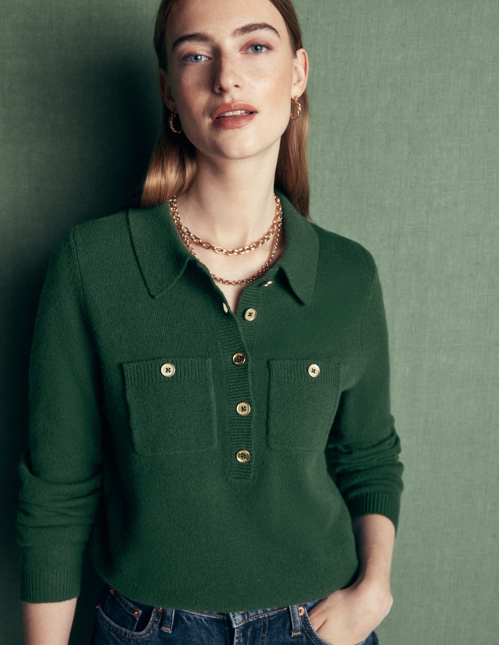 Marianne Merino Wool Sweater-Hunter Green-1