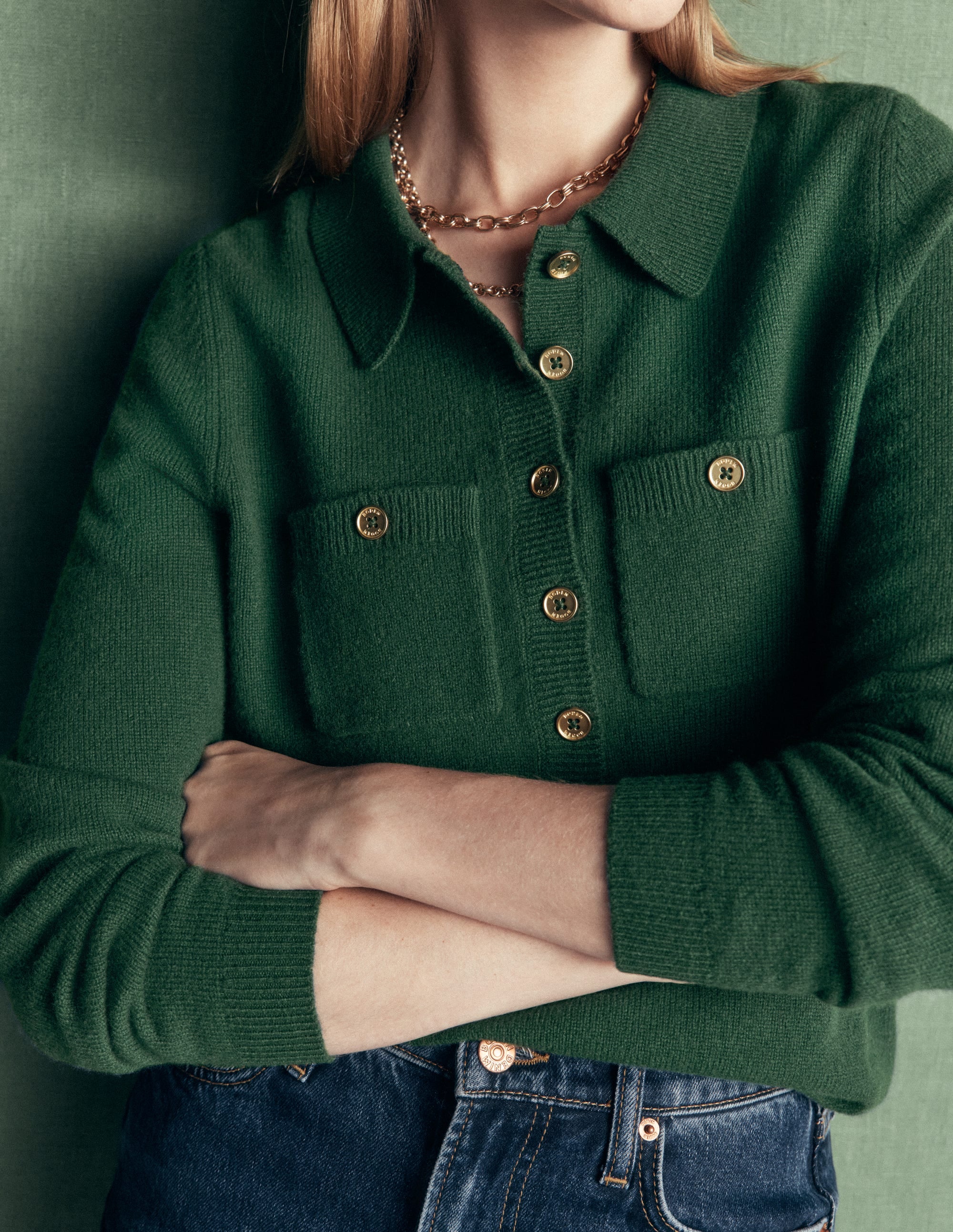 Marianne Merino Wool Sweater-Hunter Green - Image 2