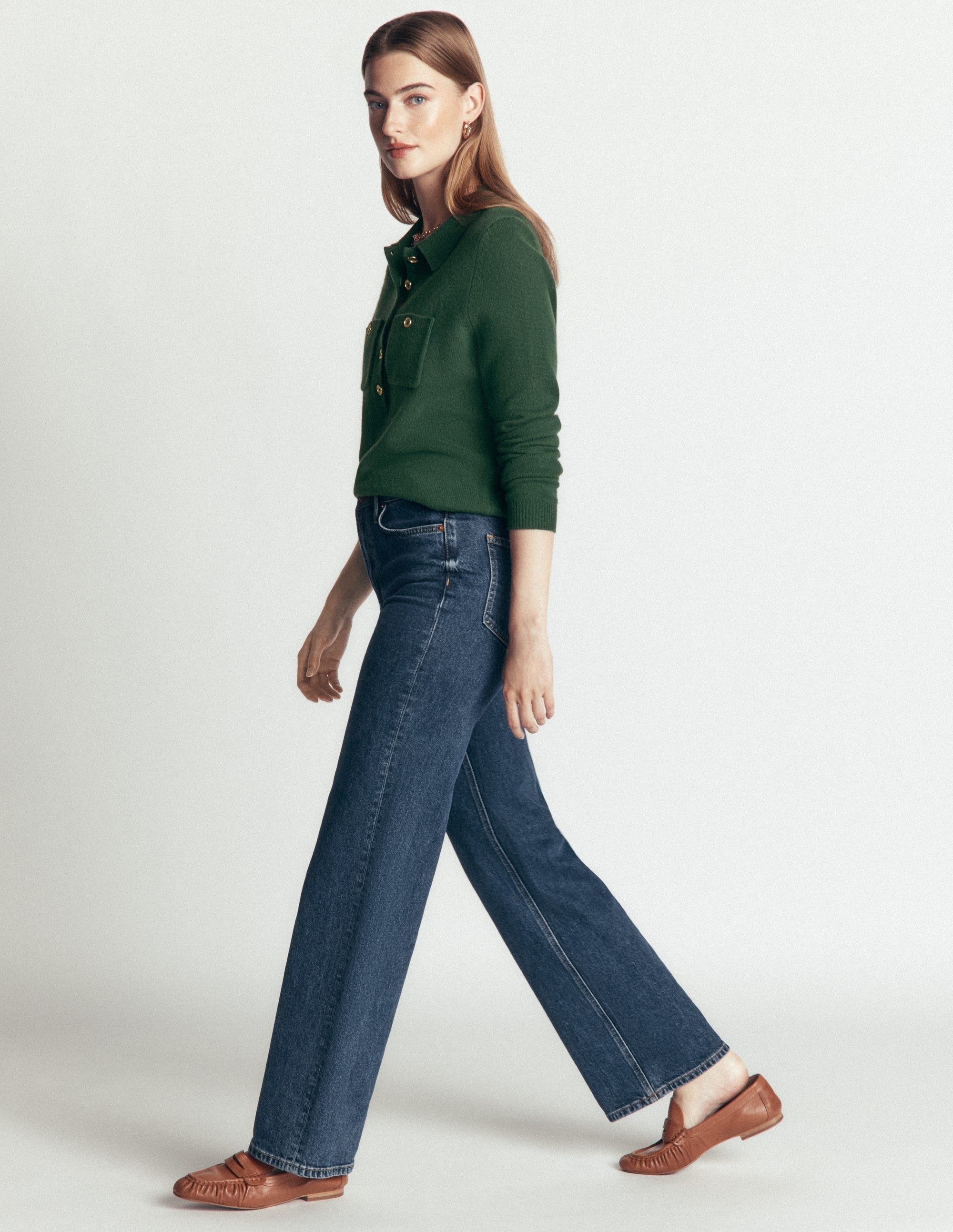 Marianne Merino Wool Sweater-Hunter Green - Image 4