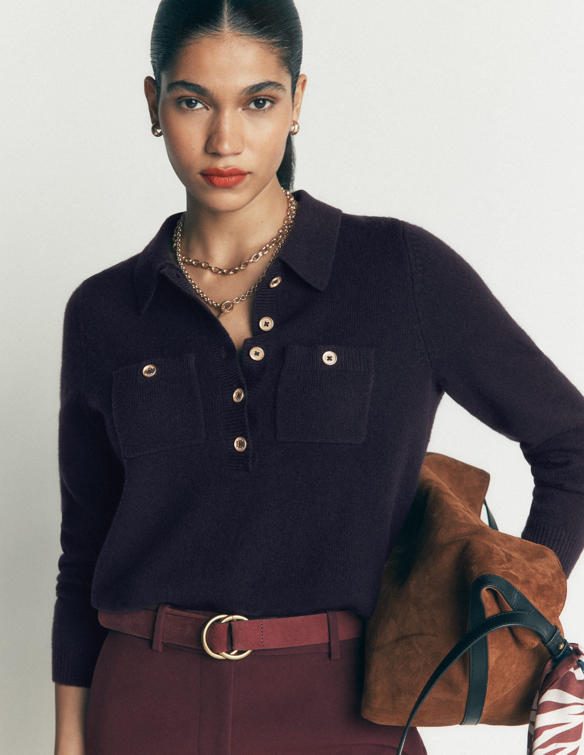 Marianne Merino Wool Sweater-Navy - Image 3