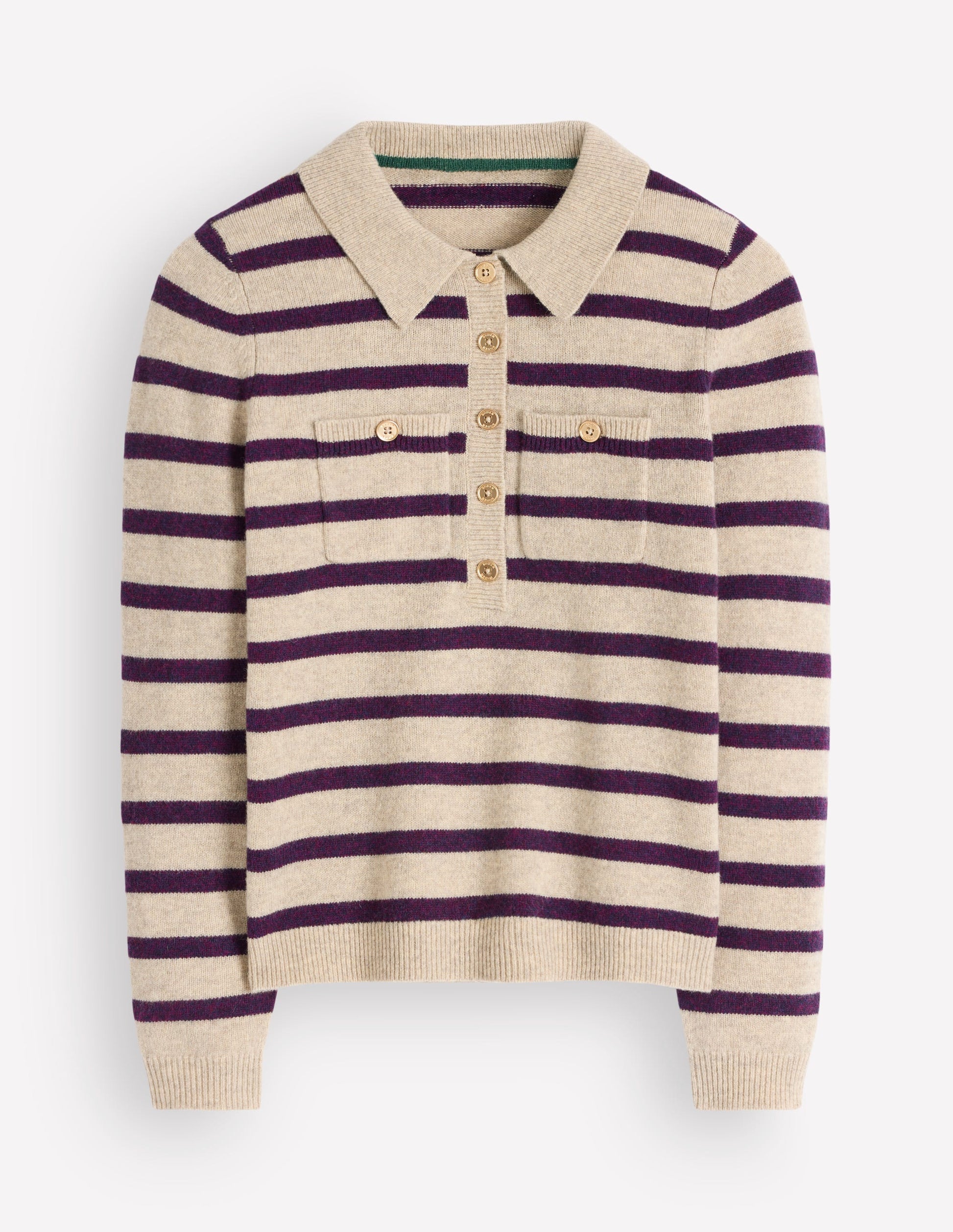 Marianne Merino Wool Sweater-Mink, Stripe-5
