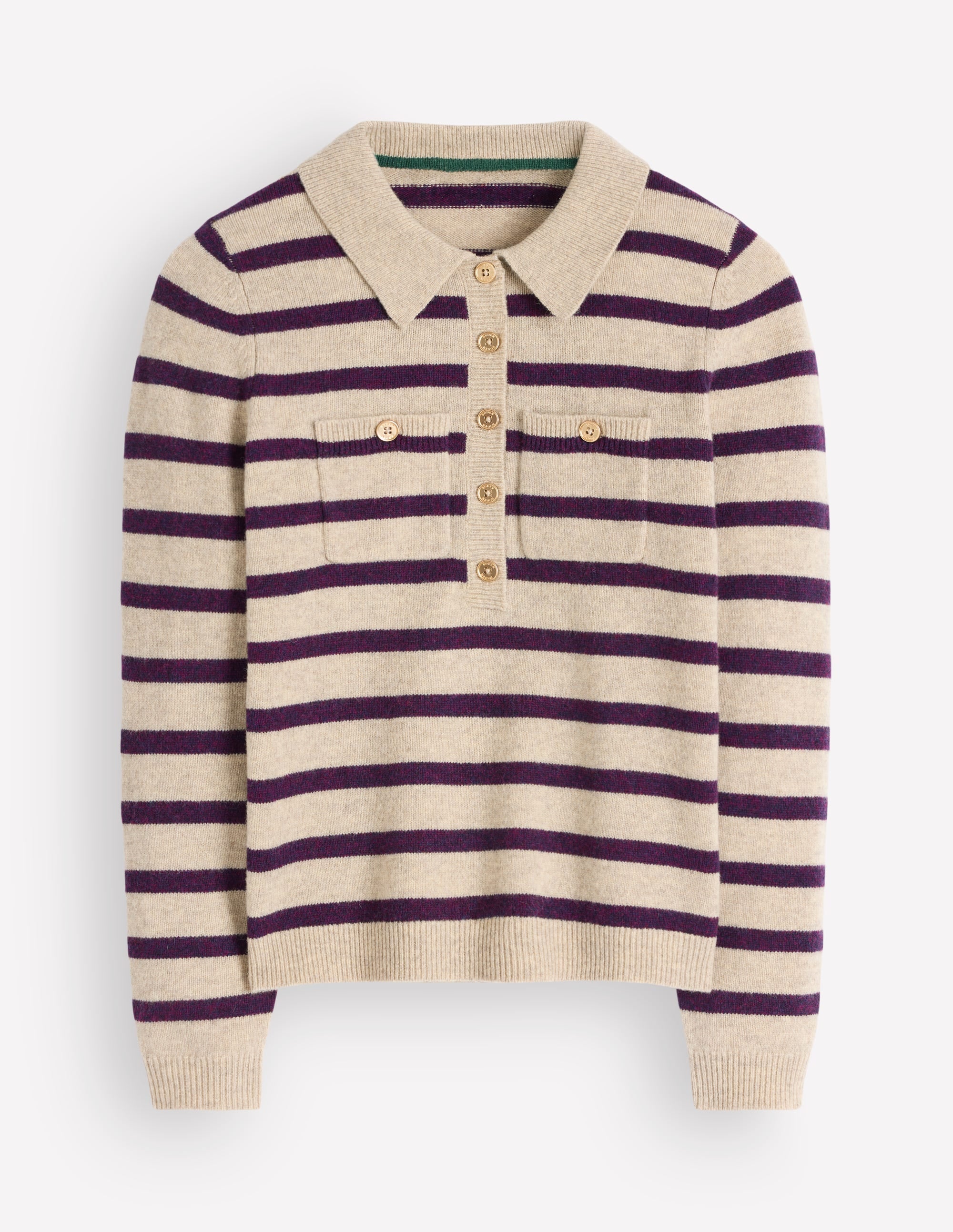 Marianne Merino Wool Sweater-Mink, Stripe - Image 5