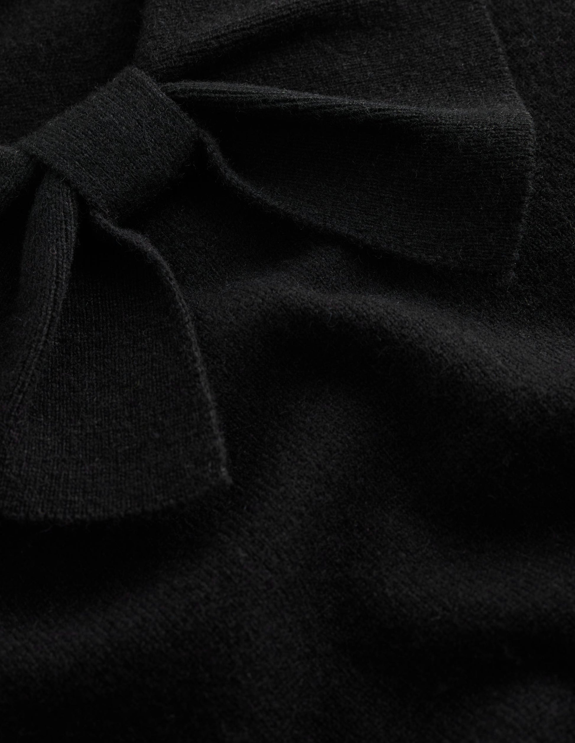 Bow Neck Knitted Sweater-Black-6