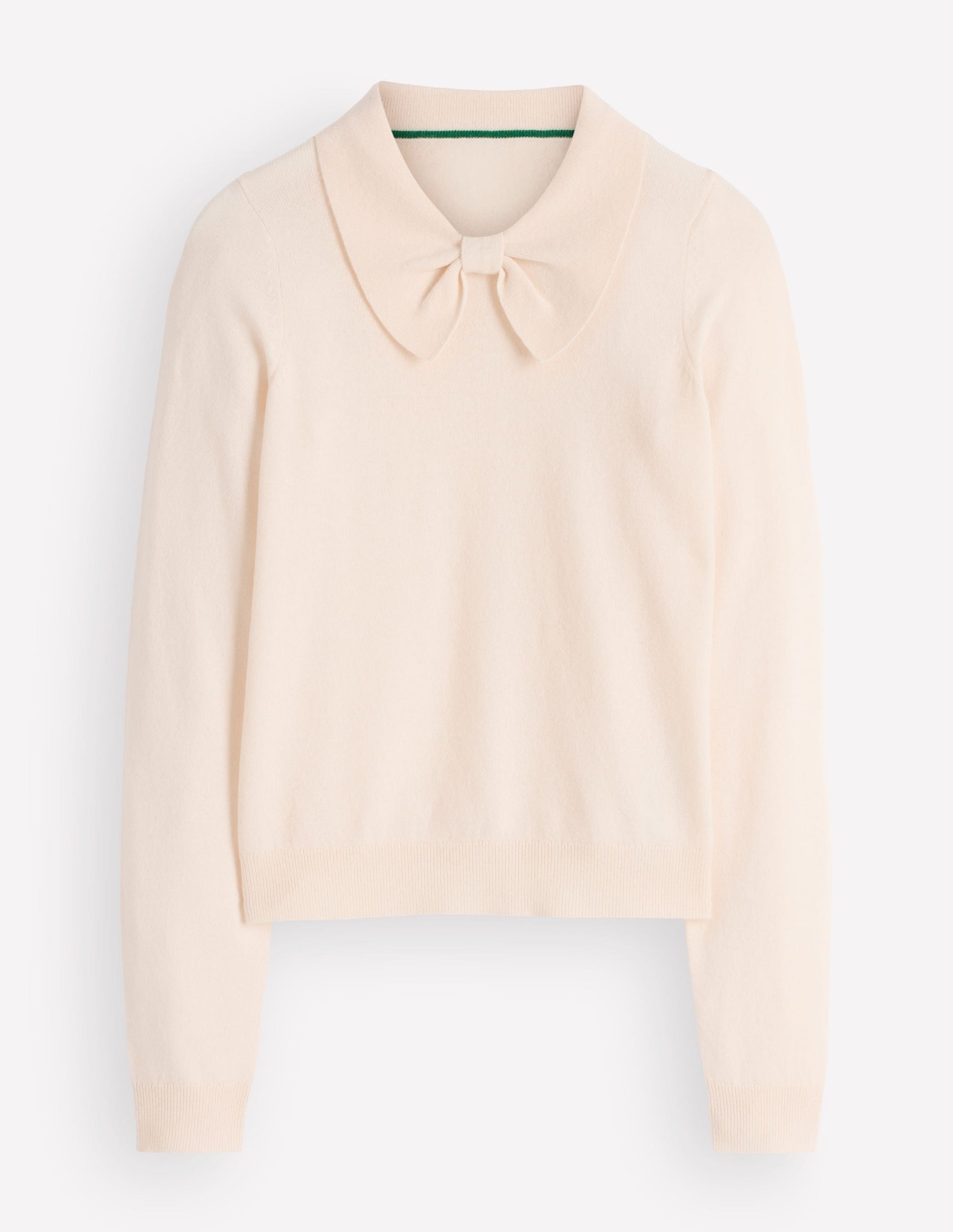 Bow Neck Knitted Sweater-Ivory-5