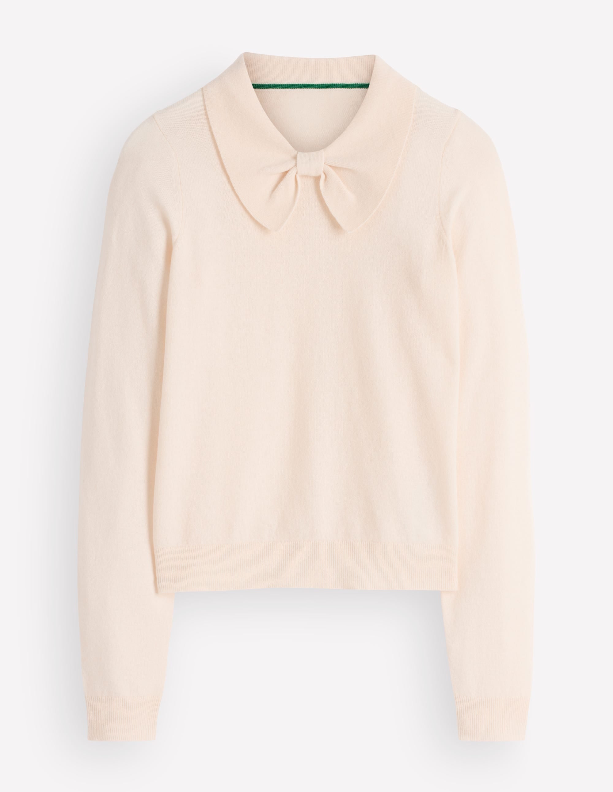 Bow Neck Knitted Sweater-Ivory - Image 5