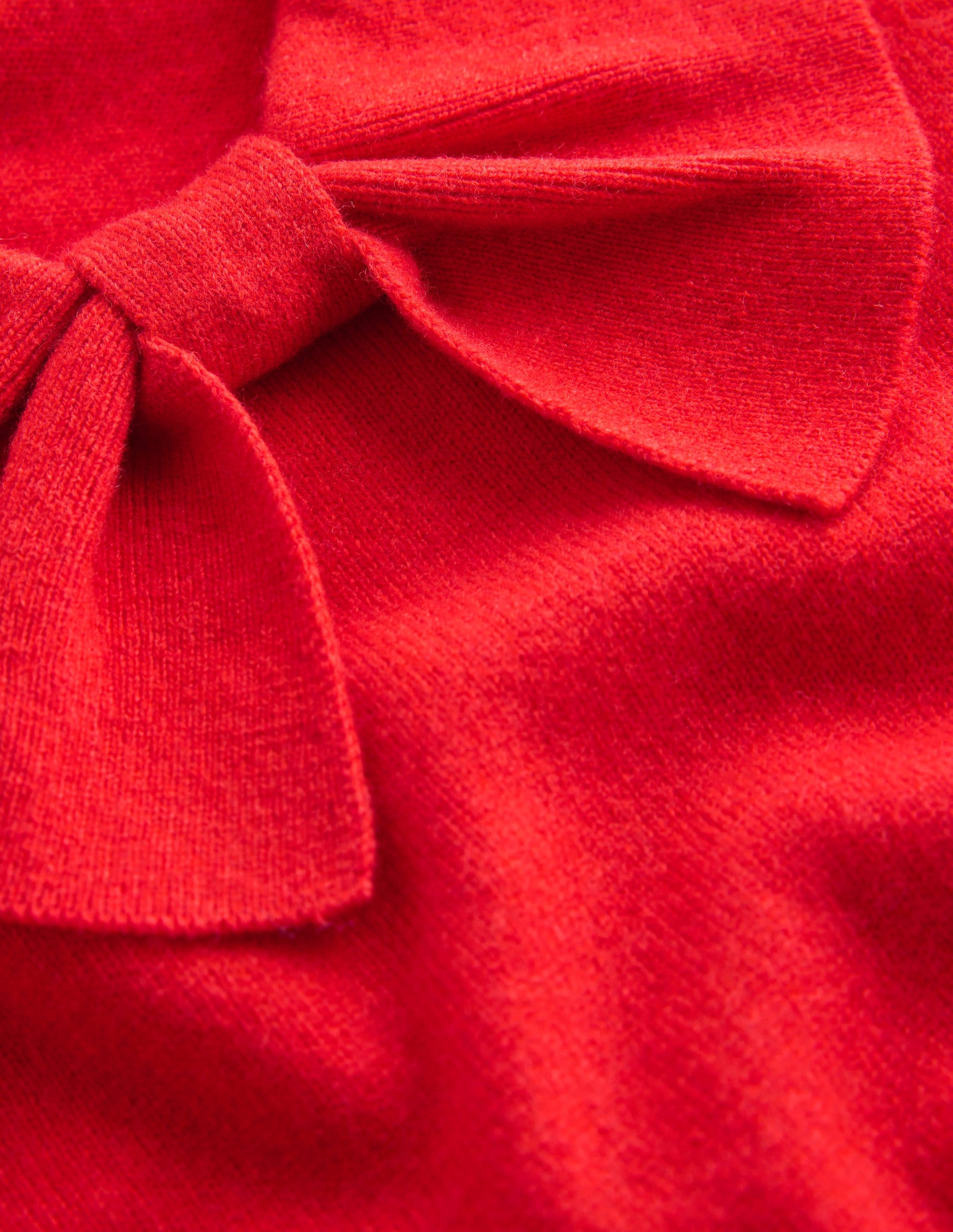 Bow Neck Knitted Sweater-Poppy Red-8