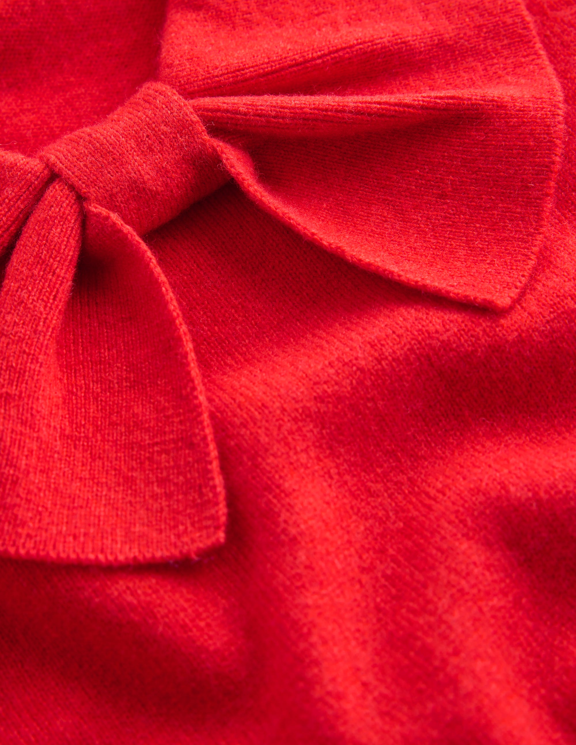 Bow Neck Knitted Sweater-Poppy Red - Image 8