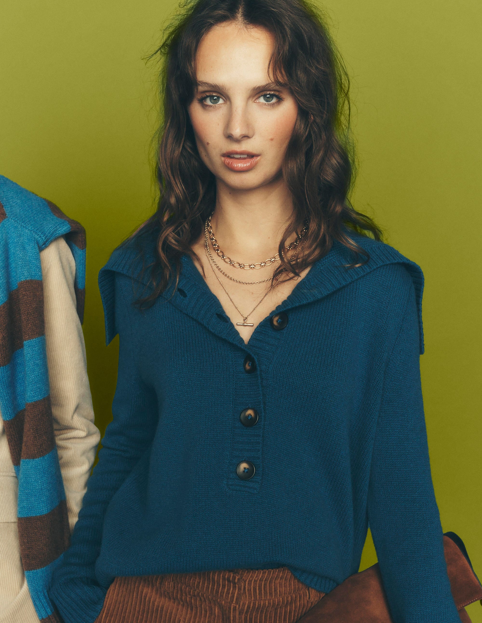 Marta Merino Wool Sailor Top-Delft Blue - Image 1