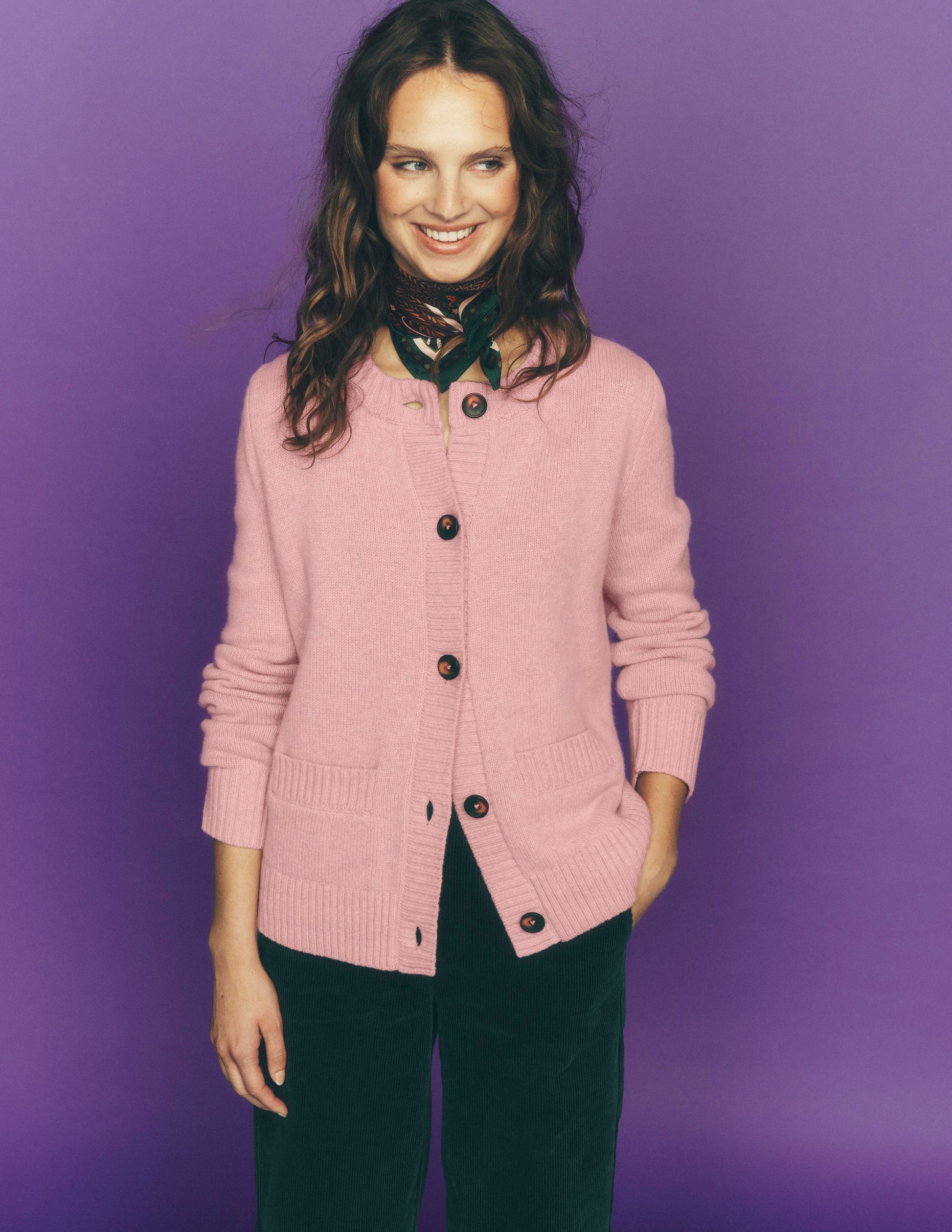 Marta Merino Wool Cardigan-Spring Blossom Pink-1