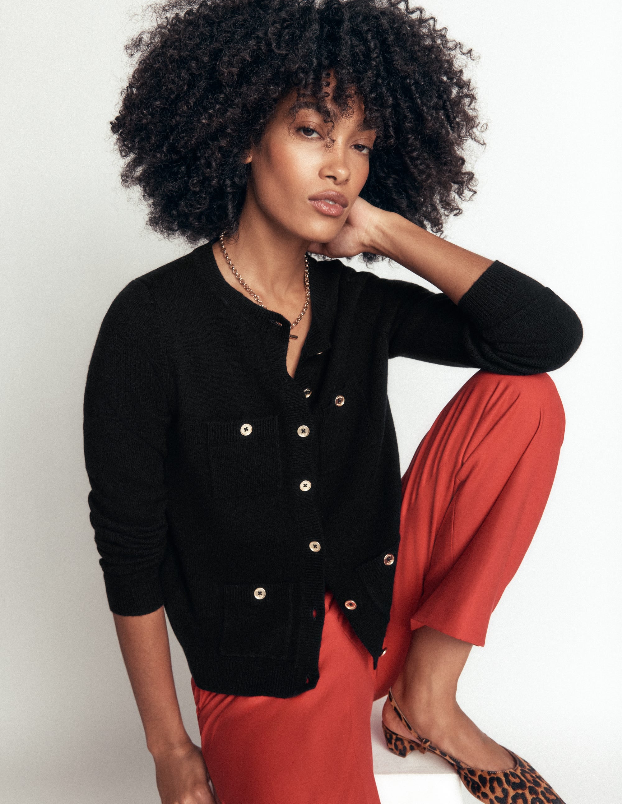 Marianne Merino Wool Cardigan-Black - Image 1