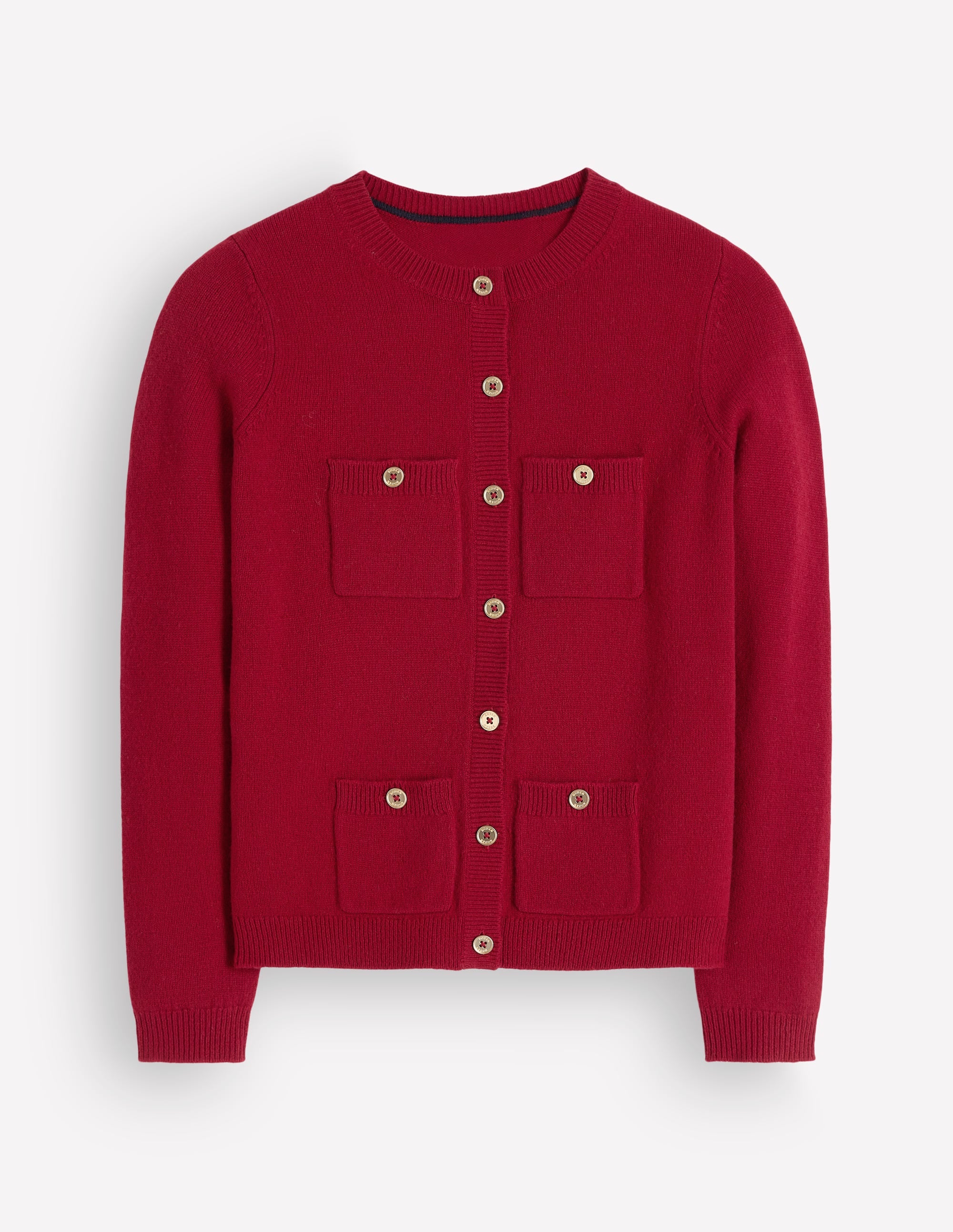 Marianne Merino Wool Cardigan-Crimson Red - Image 5