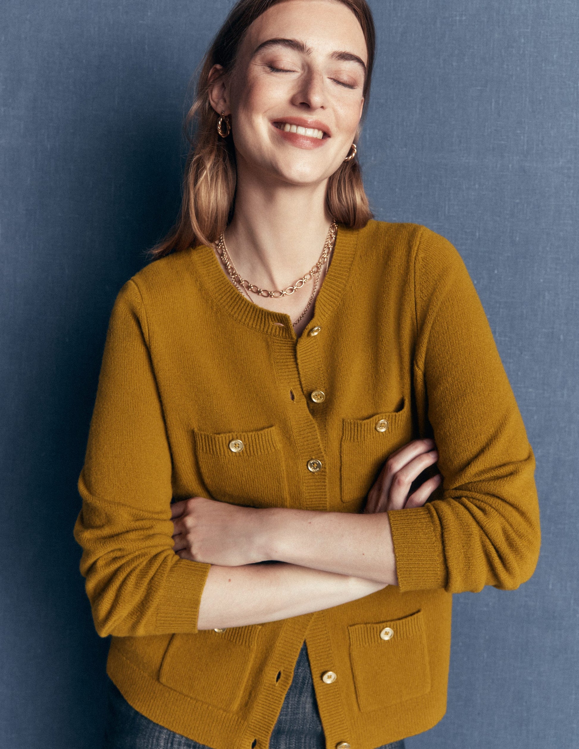 Marianne Merino Wool Cardigan-Spiced Chai-1