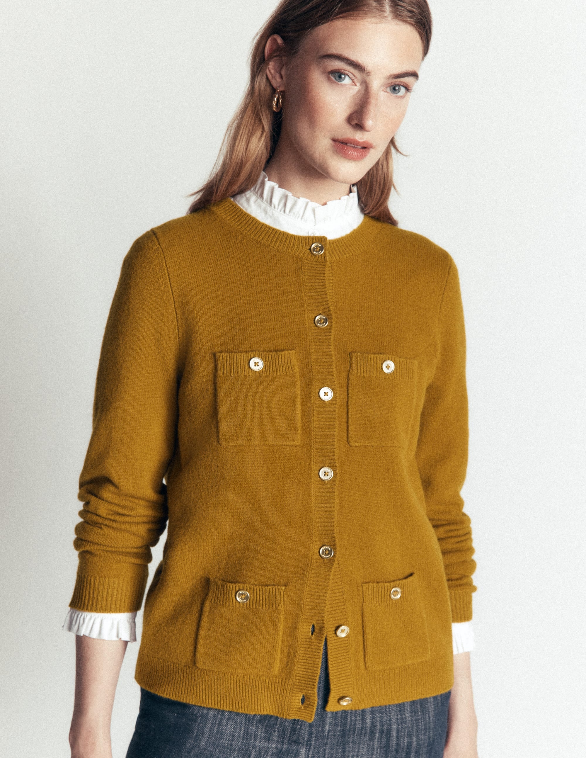 Marianne Merino Wool Cardigan-Spiced Chai - Image 4
