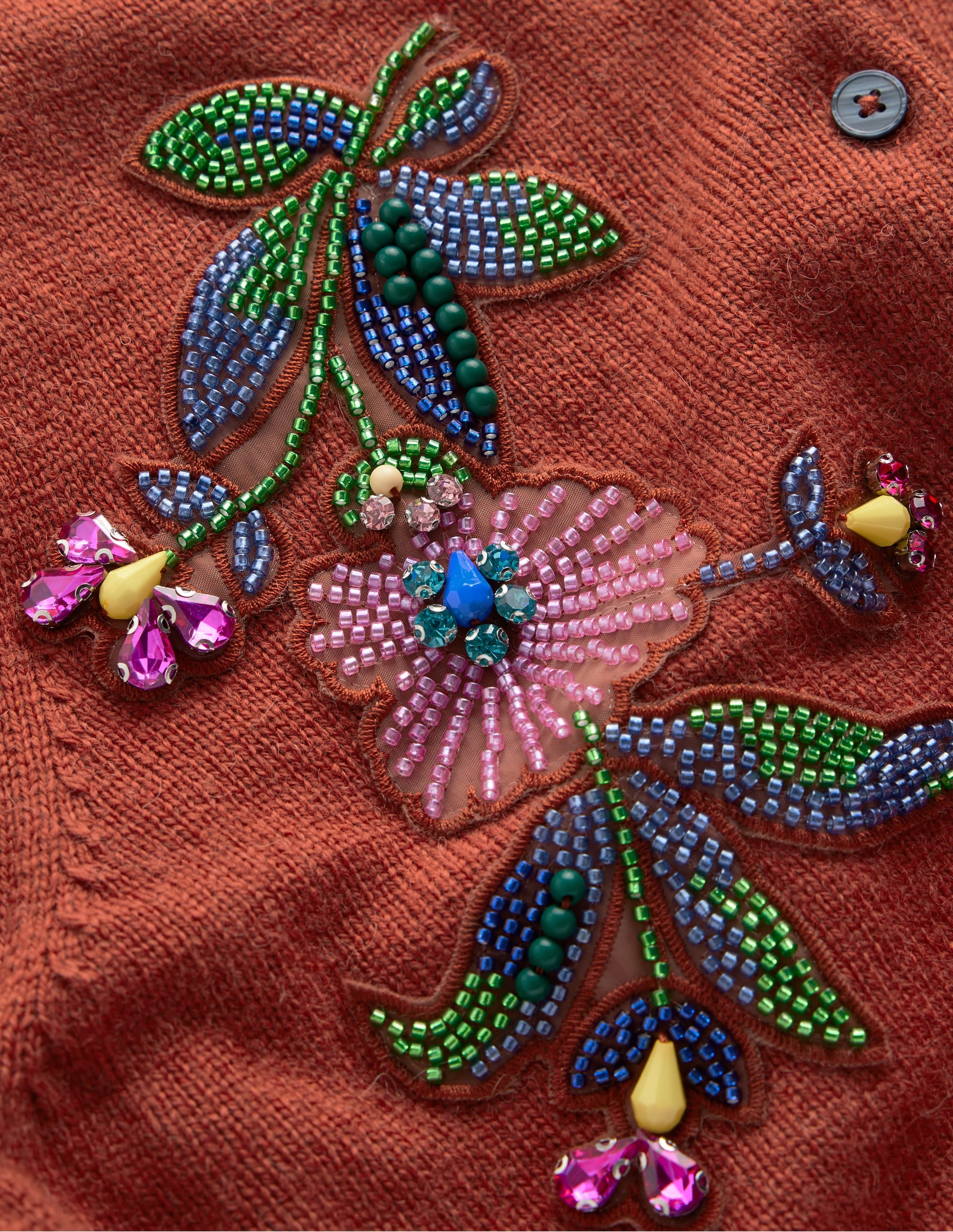 Ria Embellished Knit Cardigan-Gingerbread - Image 8