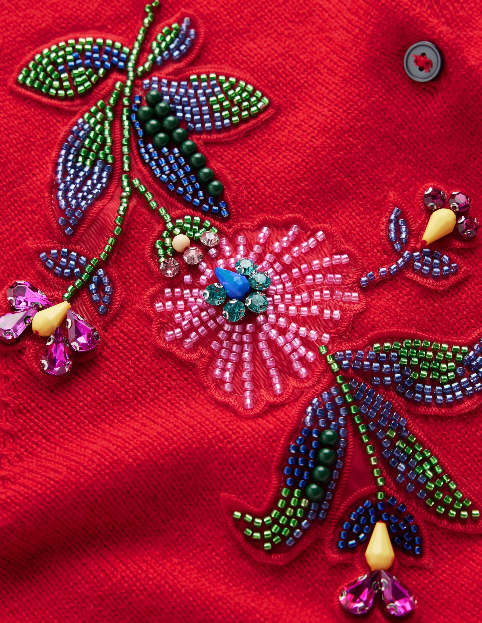 Ria Embellished Knit Cardigan-Poppy Red - Image 7