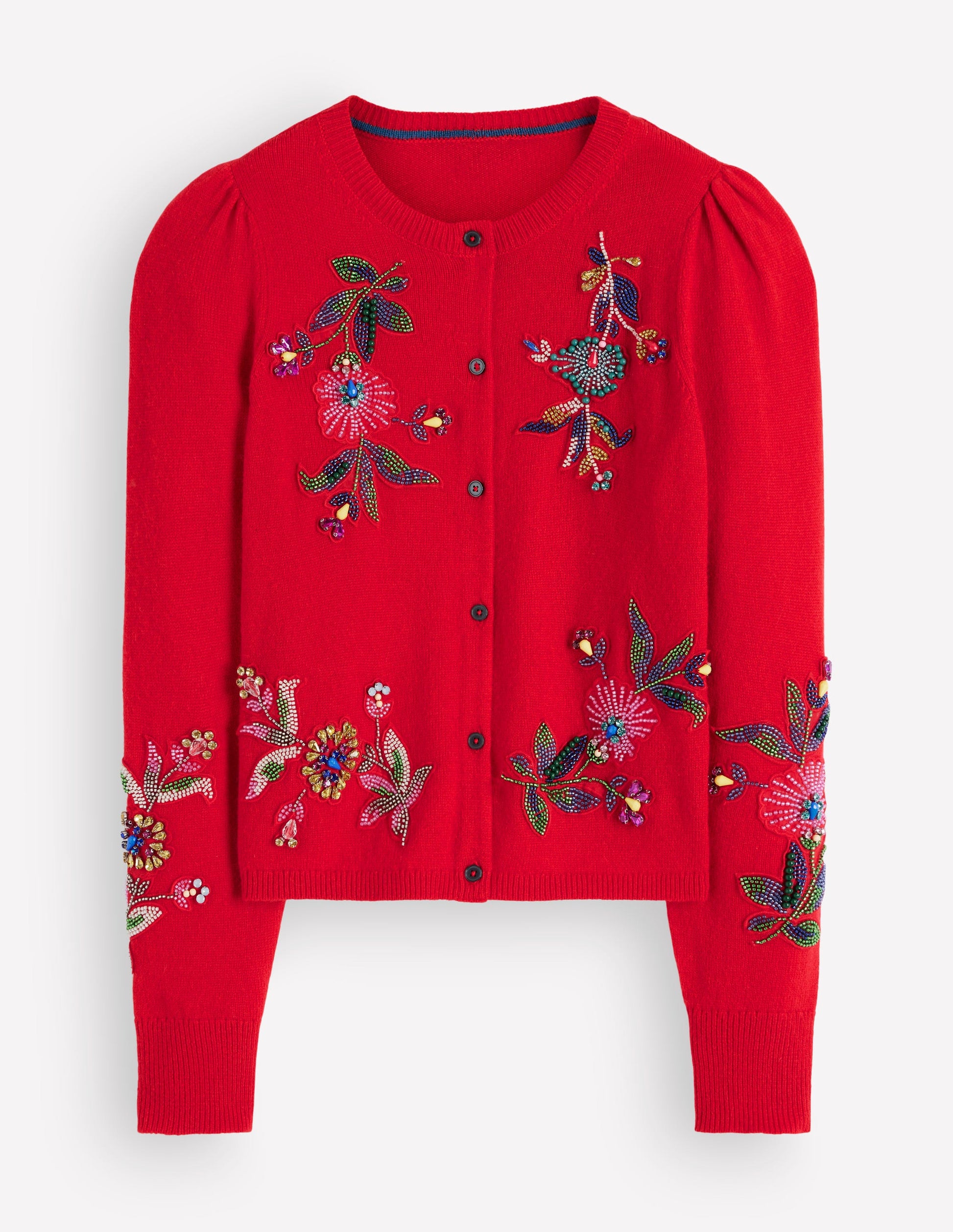 Ria Embellished Knit Cardigan-Poppy Red-6