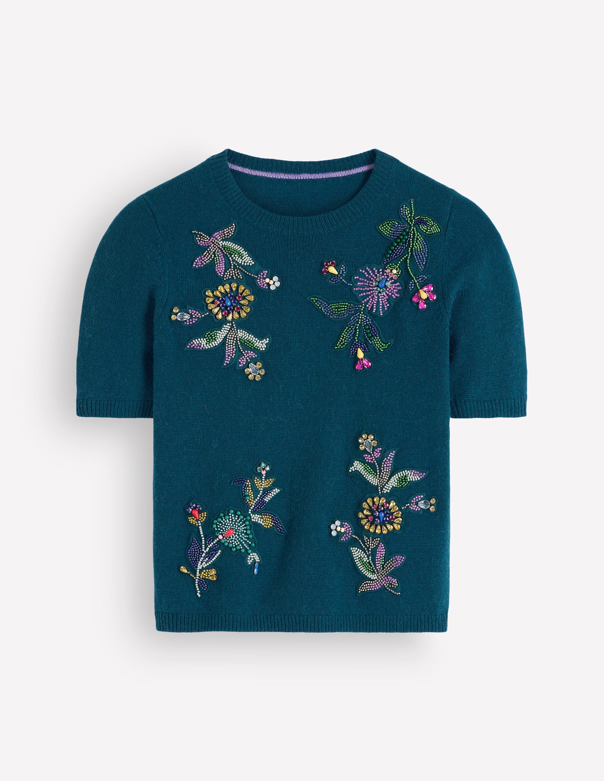Ria Embellished Knit T-Shirt-Deep Aurora Blue - Image 7