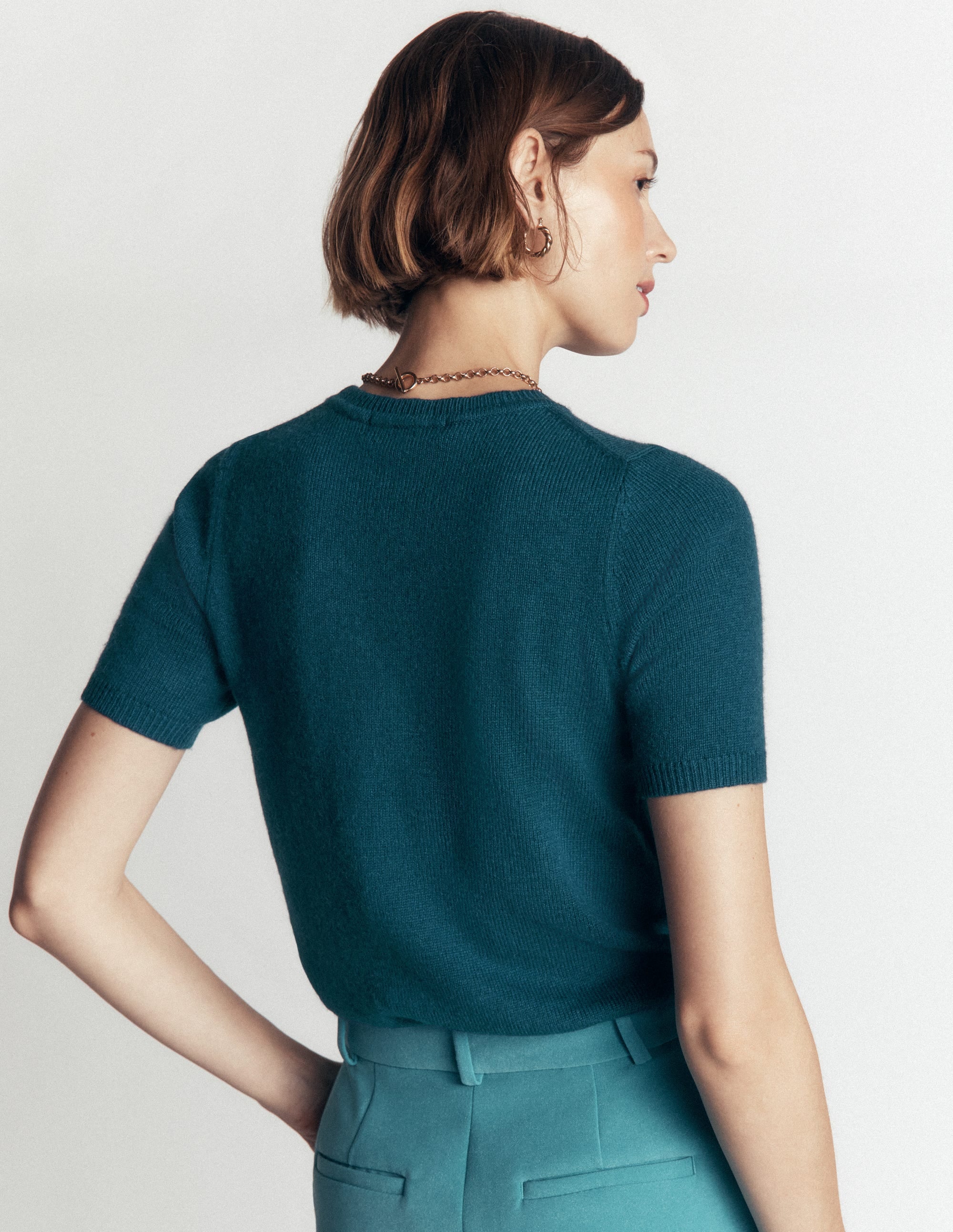 Ria Embellished Knit T-Shirt-Deep Aurora Blue - Image 3