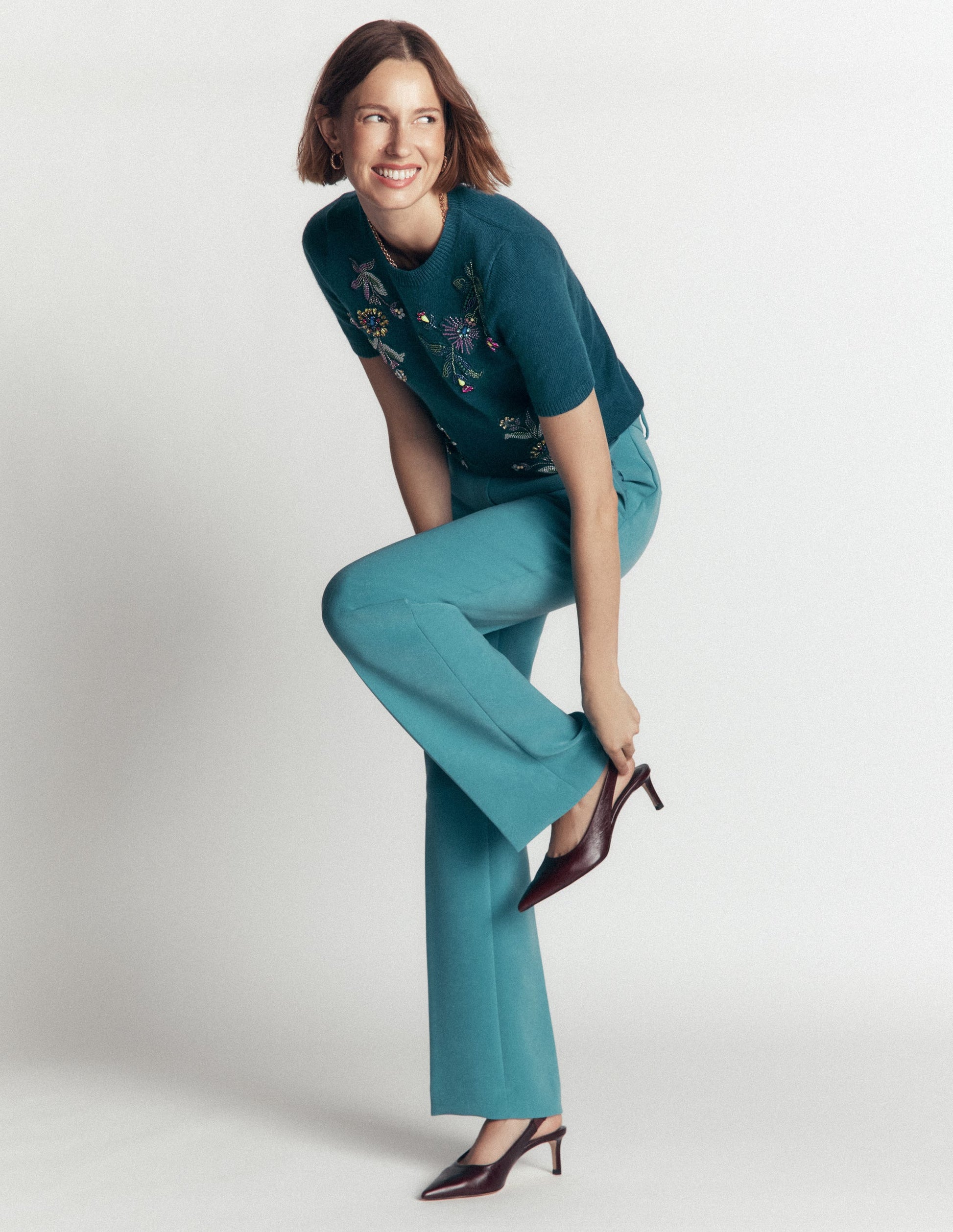 Ria Embellished Knit T-Shirt-Deep Aurora Blue-4