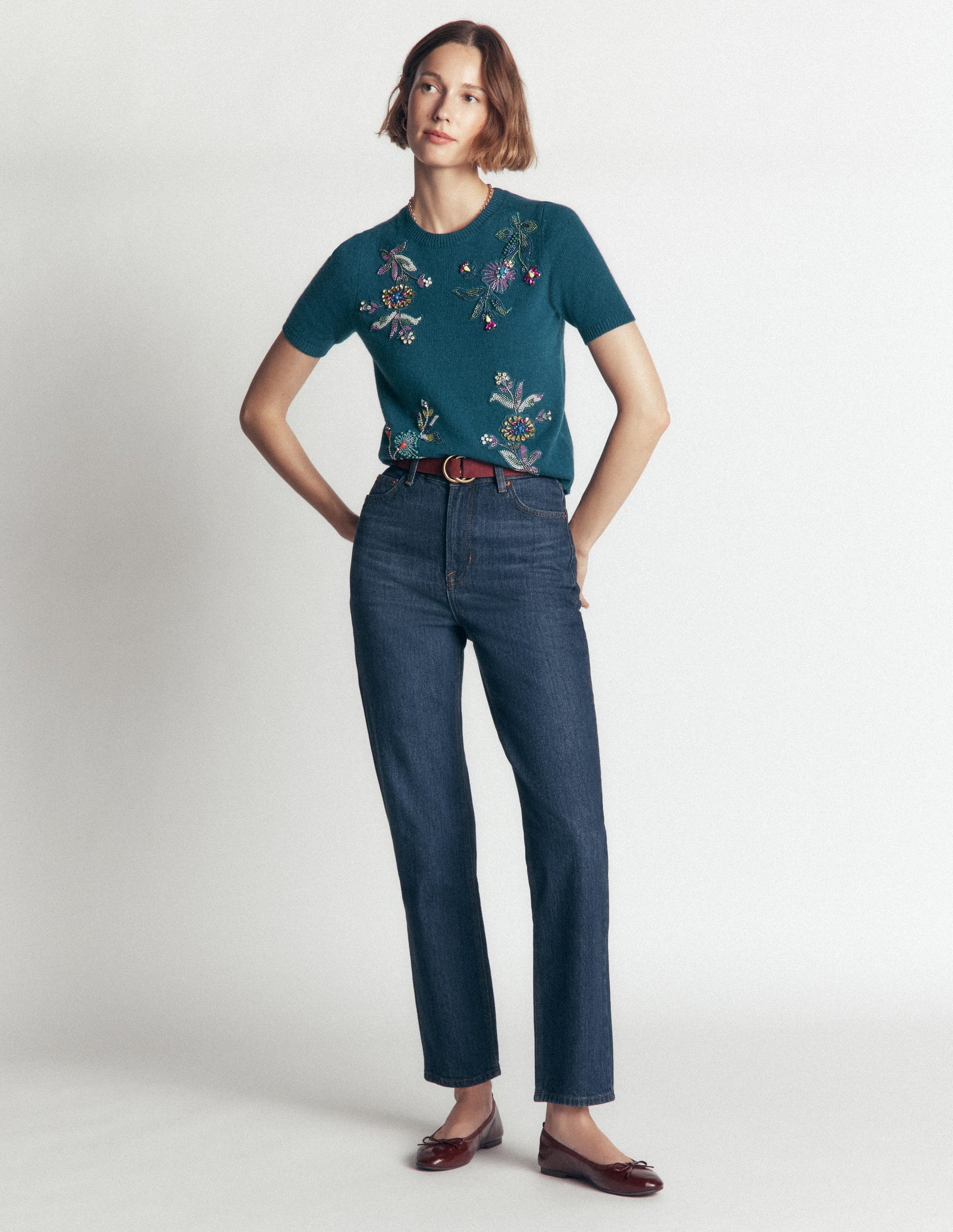 Ria Embellished Knit T-Shirt-Deep Aurora Blue-6
