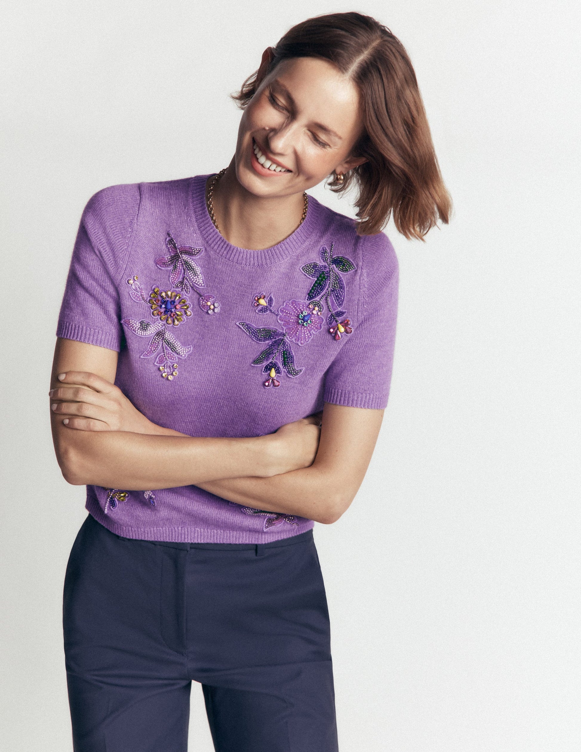 Ria Embellished Knit T-Shirt-Amethyst Purple-6