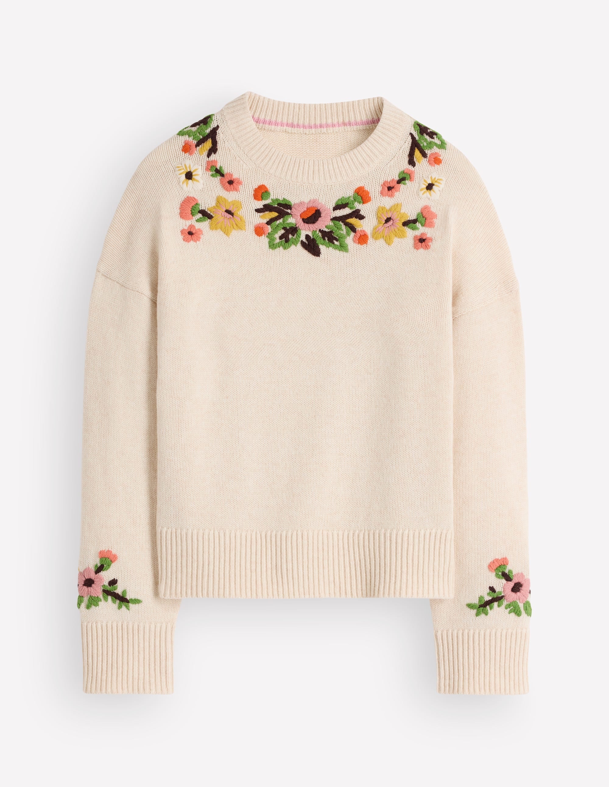 Ella Embroidered Knit Sweater-Ivory Embroidery - Image 6