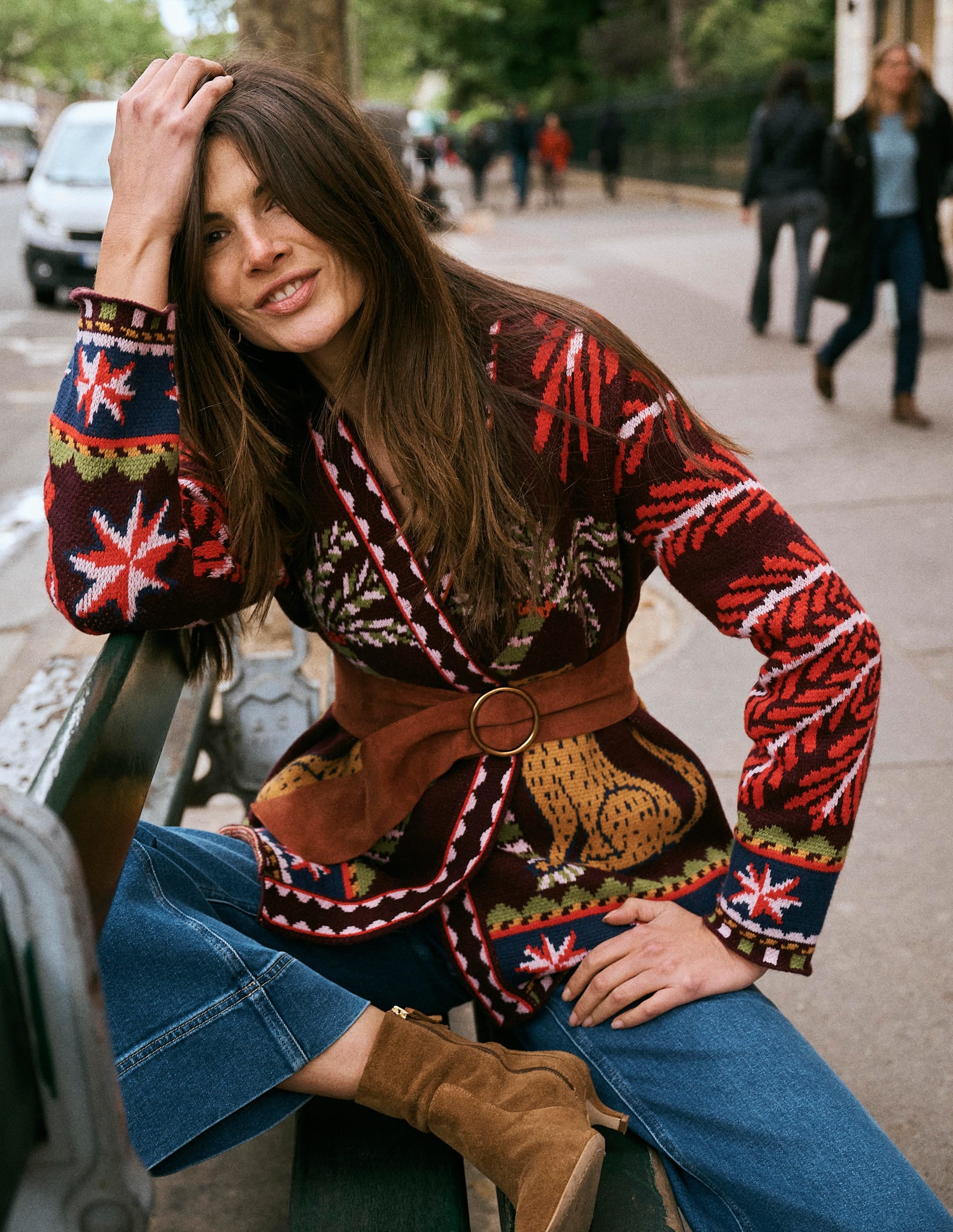 Belted Wrap Knitted Cardigan - Winetasting | Boden USA