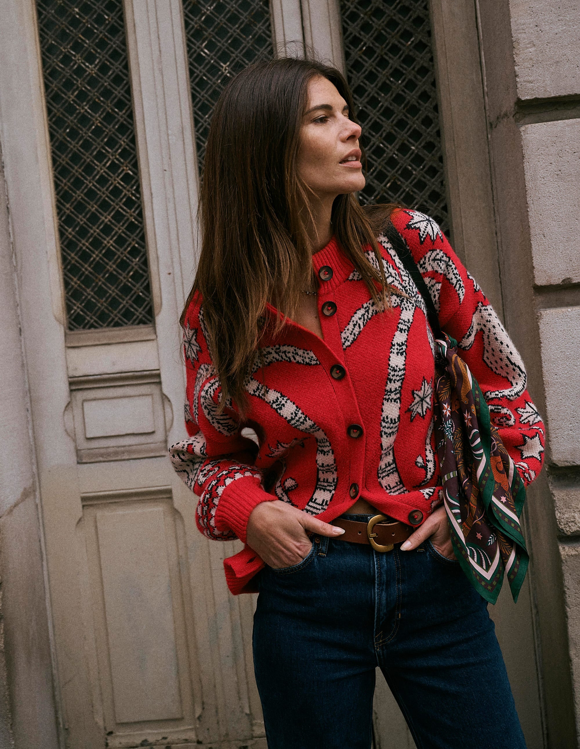 Jemma Jacquard Knit Cardigan