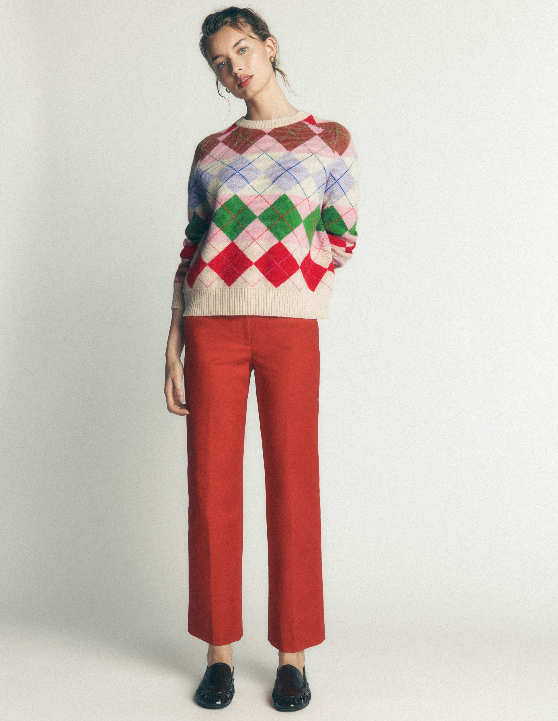 Ariadne Alpaca Blend Sweater-Multi Argyle-6