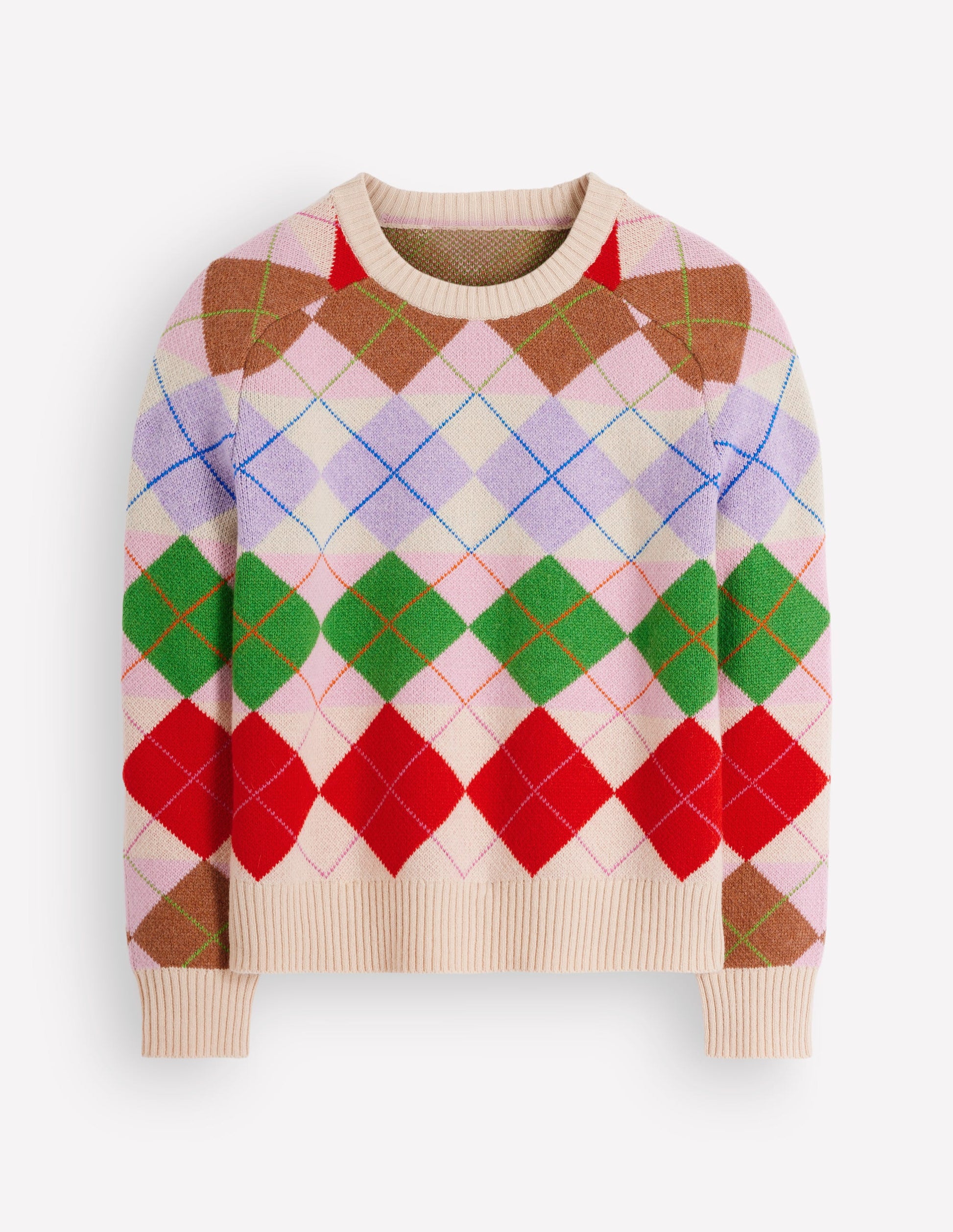 Ariadne Alpaca Blend Sweater-Multi Argyle-8