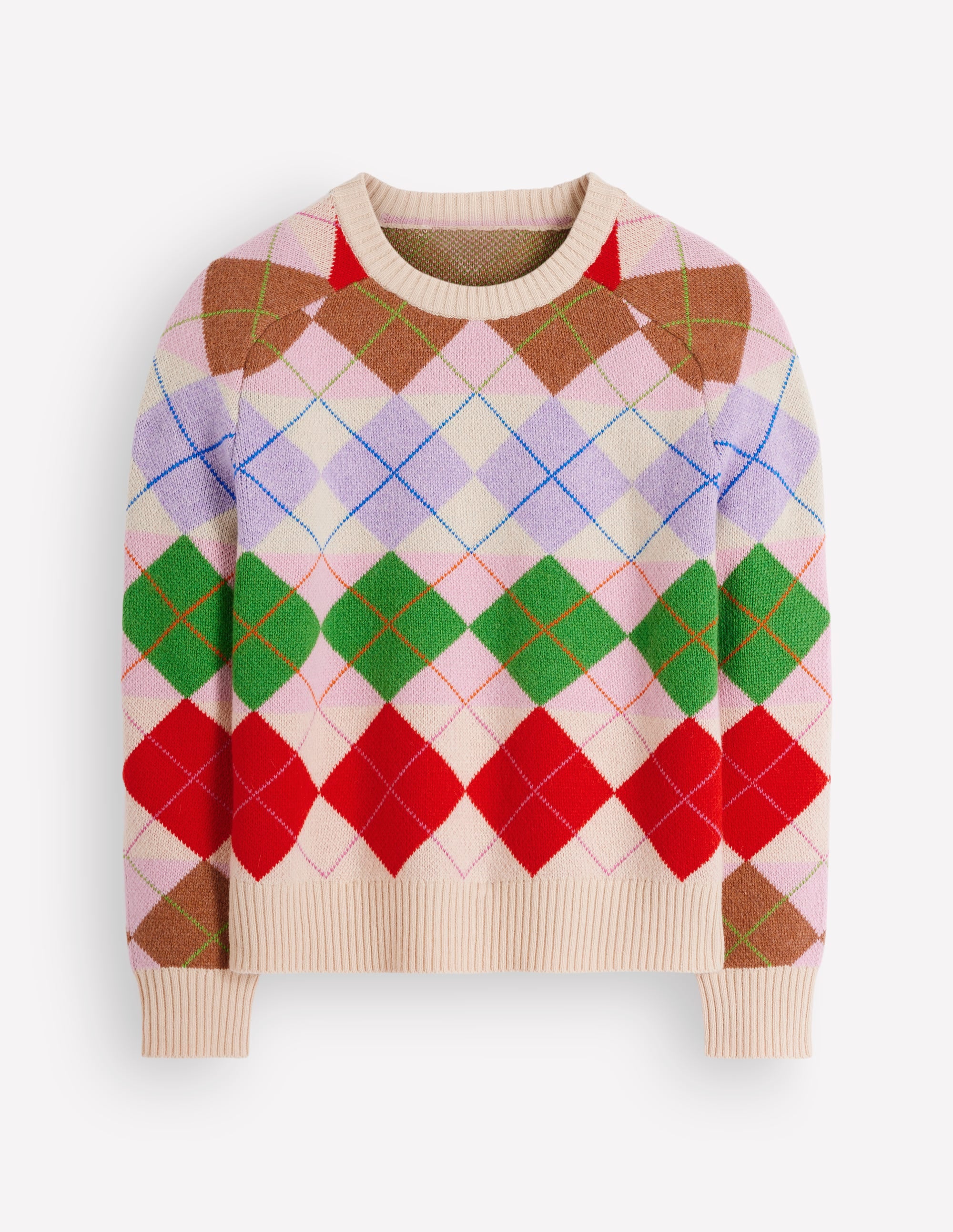 Ariadne Alpaca Blend Sweater-Multi Argyle - Image 7