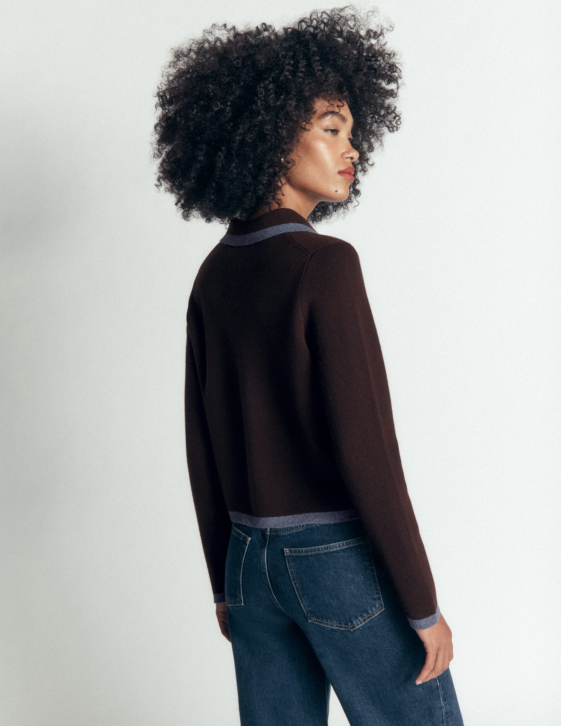 Elizabeth Bow Knitted Jacket-Bitter Chocolate-3