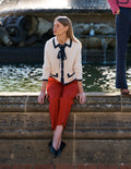 Elizabeth Bow Knitted Jacket-Warm Ivory