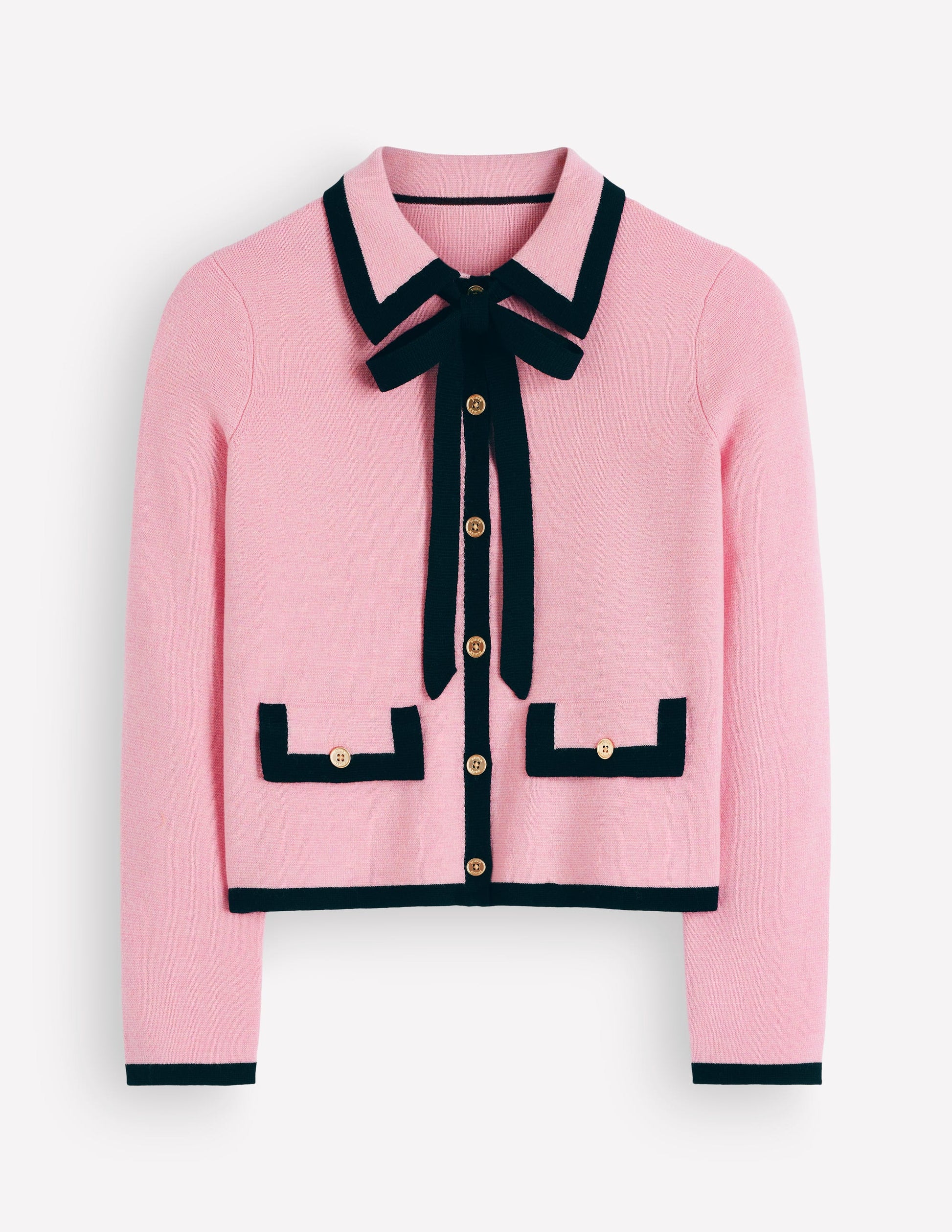 Elizabeth Bow Knitted Jacket-Spring Blossom Pink-5